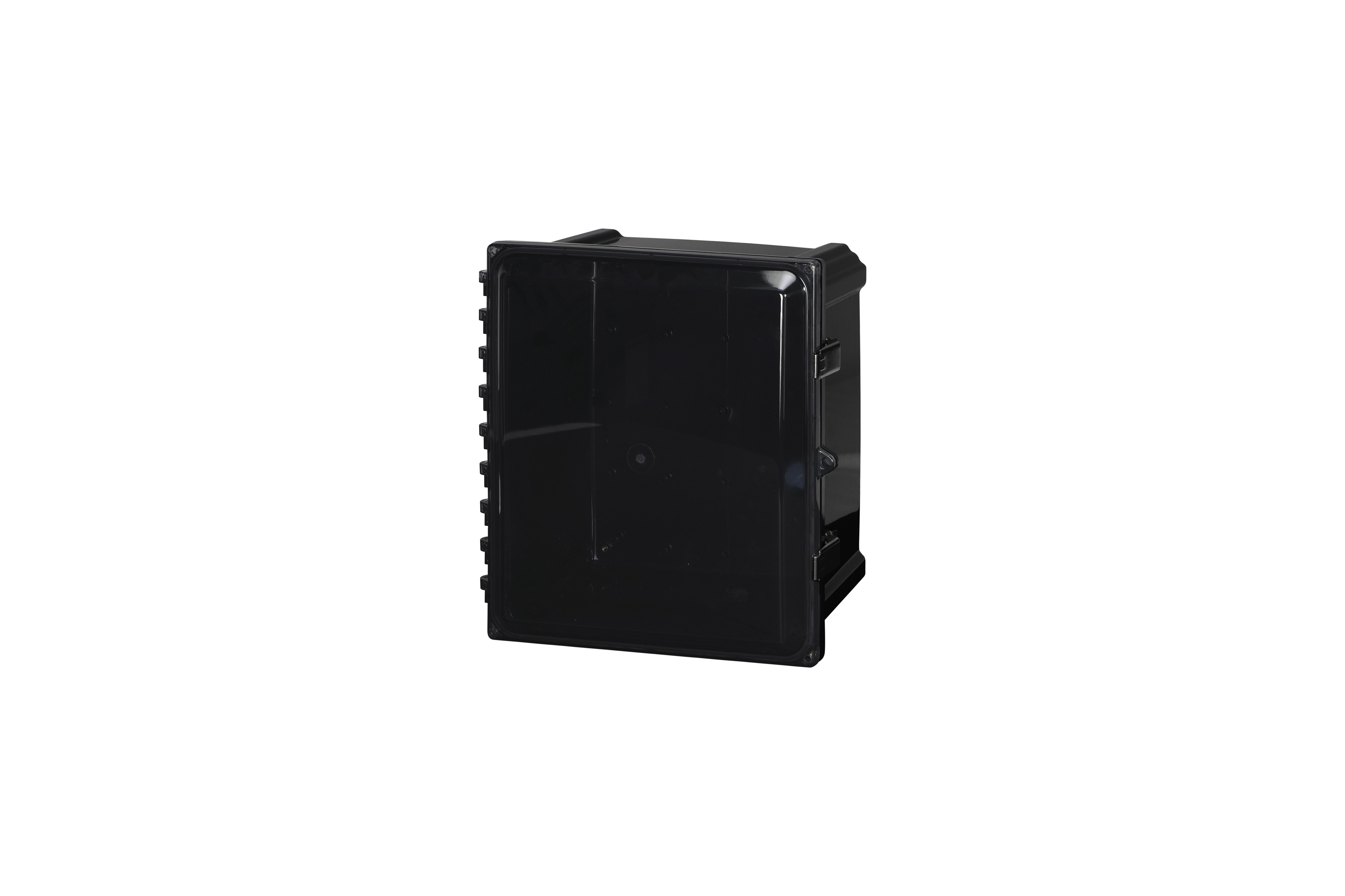 Polycarbonate Enclosure  12 x 10 x 6 Inches, Black, with Hinged Clear Cover and Stainless Steel Latches by Stahlin
