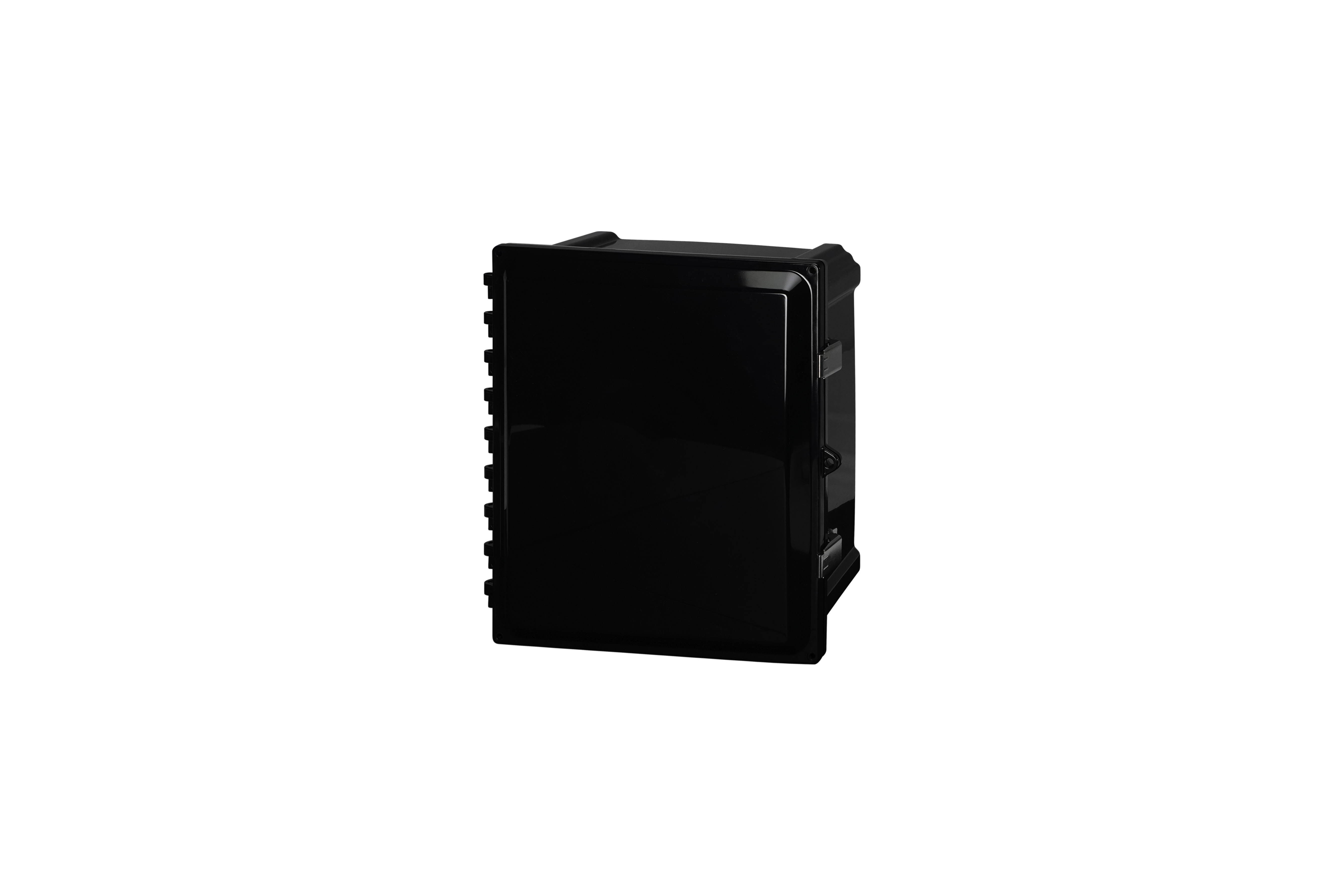 Polycarbonate Enclosure  12 x 10 x 6 Inches, Black, with Hinged Opaque Cover and Stainless Steel Latches by Stahlin