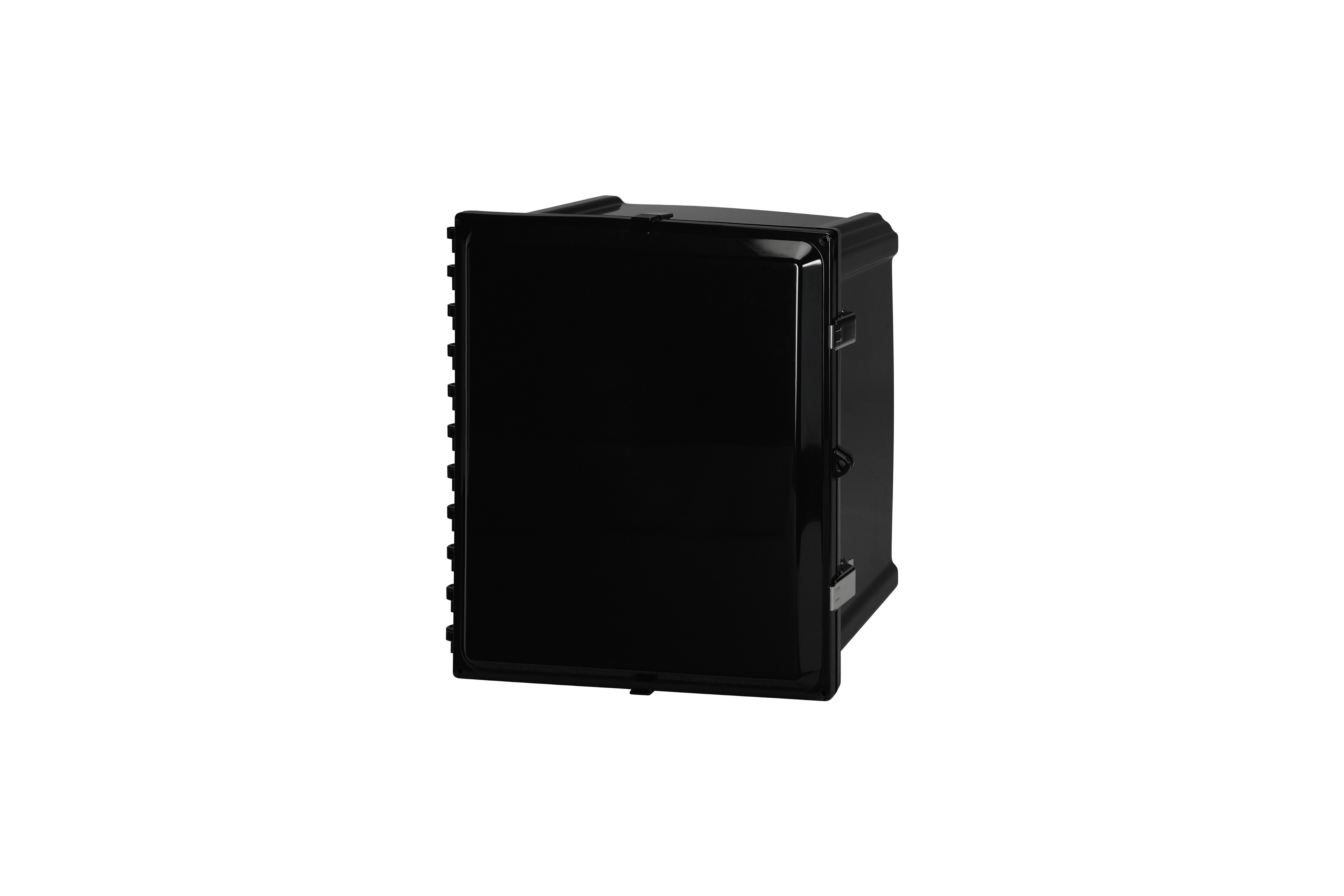 Polycarbonate Enclosure  16 x 14 x 8 Inches, Black, with Hinged, Opaque Cover and Stainless Steel Latches by Stahlin