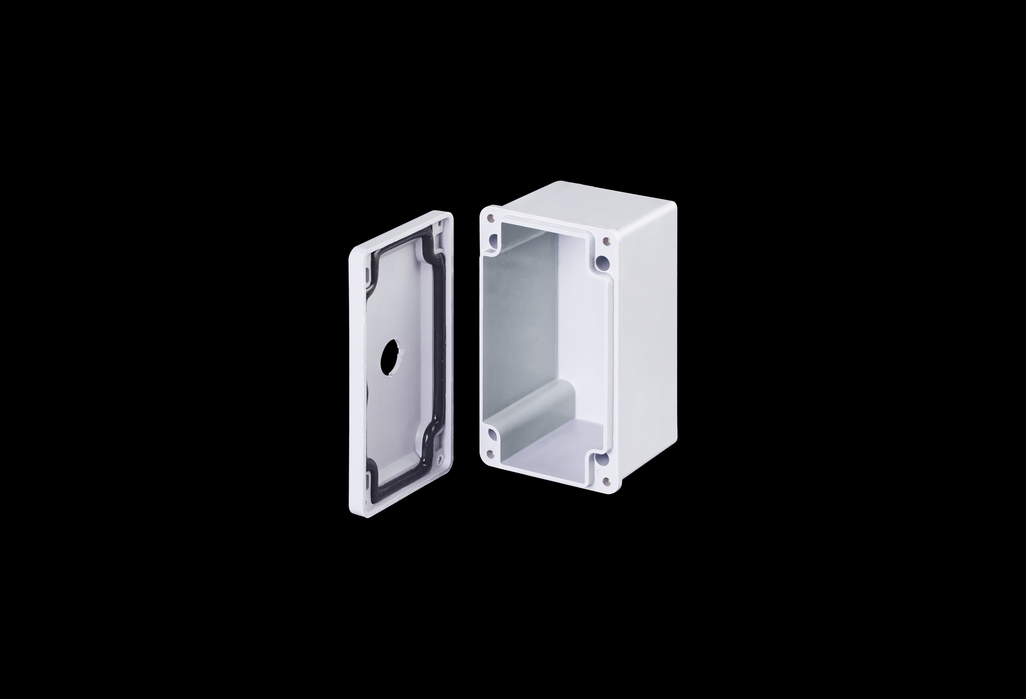 Fiberglass Enclosure 6 x 4 x 4 Inches Push Button Series 1 Hole 30 mm Opaque Lift Off Cover by Stahlin