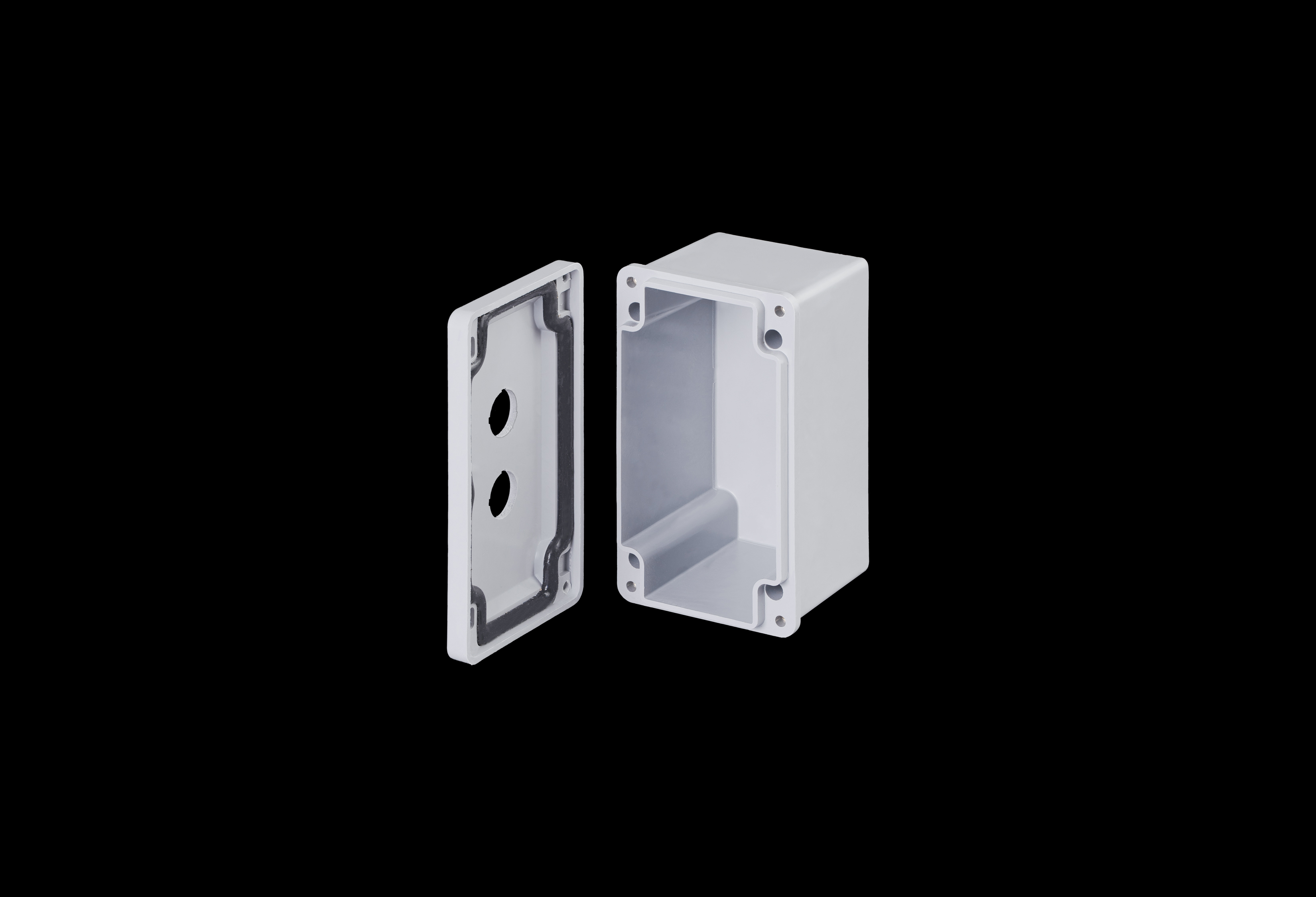 Fiberglass Enclosure 6 x 4 x 4 Inches Push Button Series 2 Hole 30 mm Opaque Lift Off Cover by Stahlin
