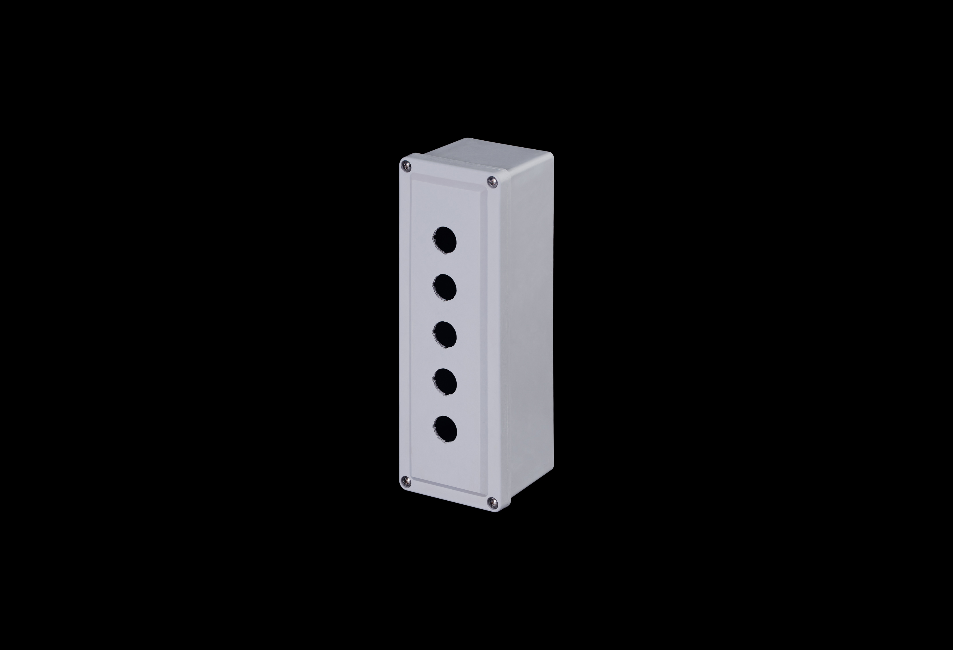Fiberglass Enclosure 14 x 3 x 2 Inches Push Button Series 5 Hole 30 mm Opaque Lift Off Cover by Stahlin