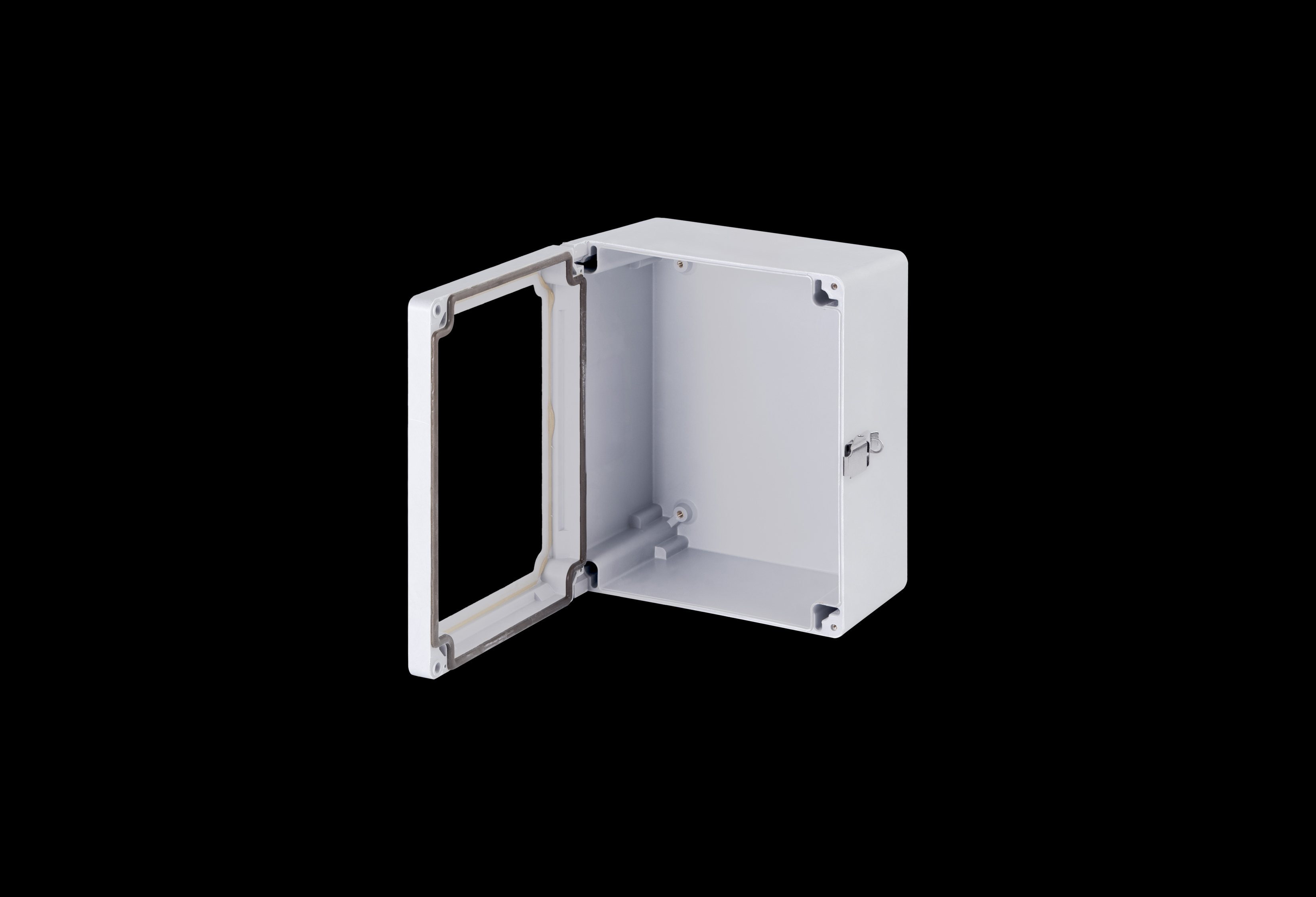 Fiberglass Enclosure 11H x 9W x 6D Inches Classic Series  with Window and Hinged, Padlockable Latch Cover by Stahlin