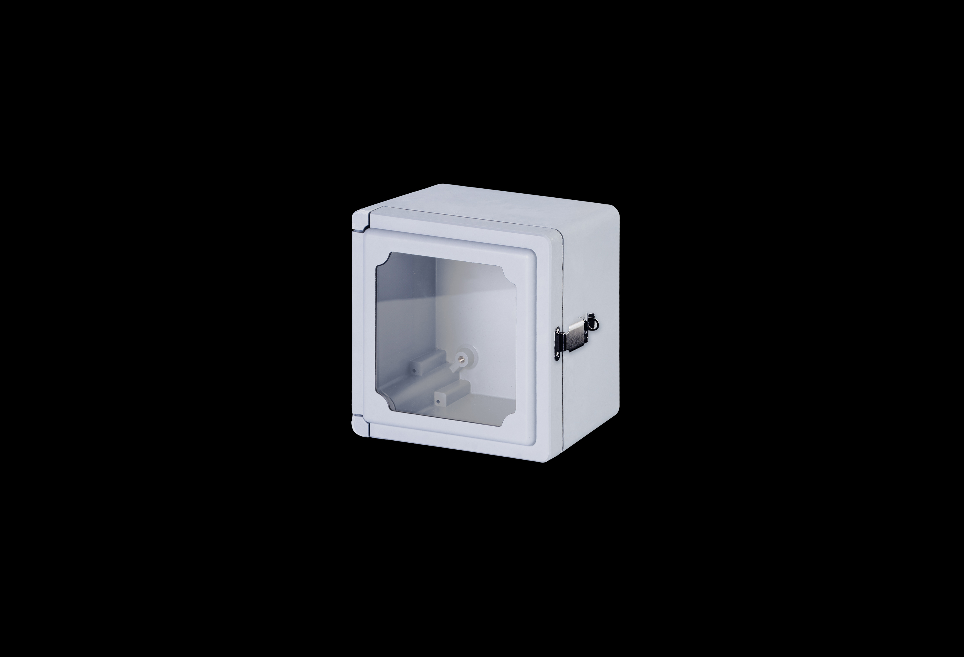 Fiberglass Enclosure 7 x 7 x 5 Inches Classic Series with Window and Hinged, Padlockable Latch Cover by Stahlin