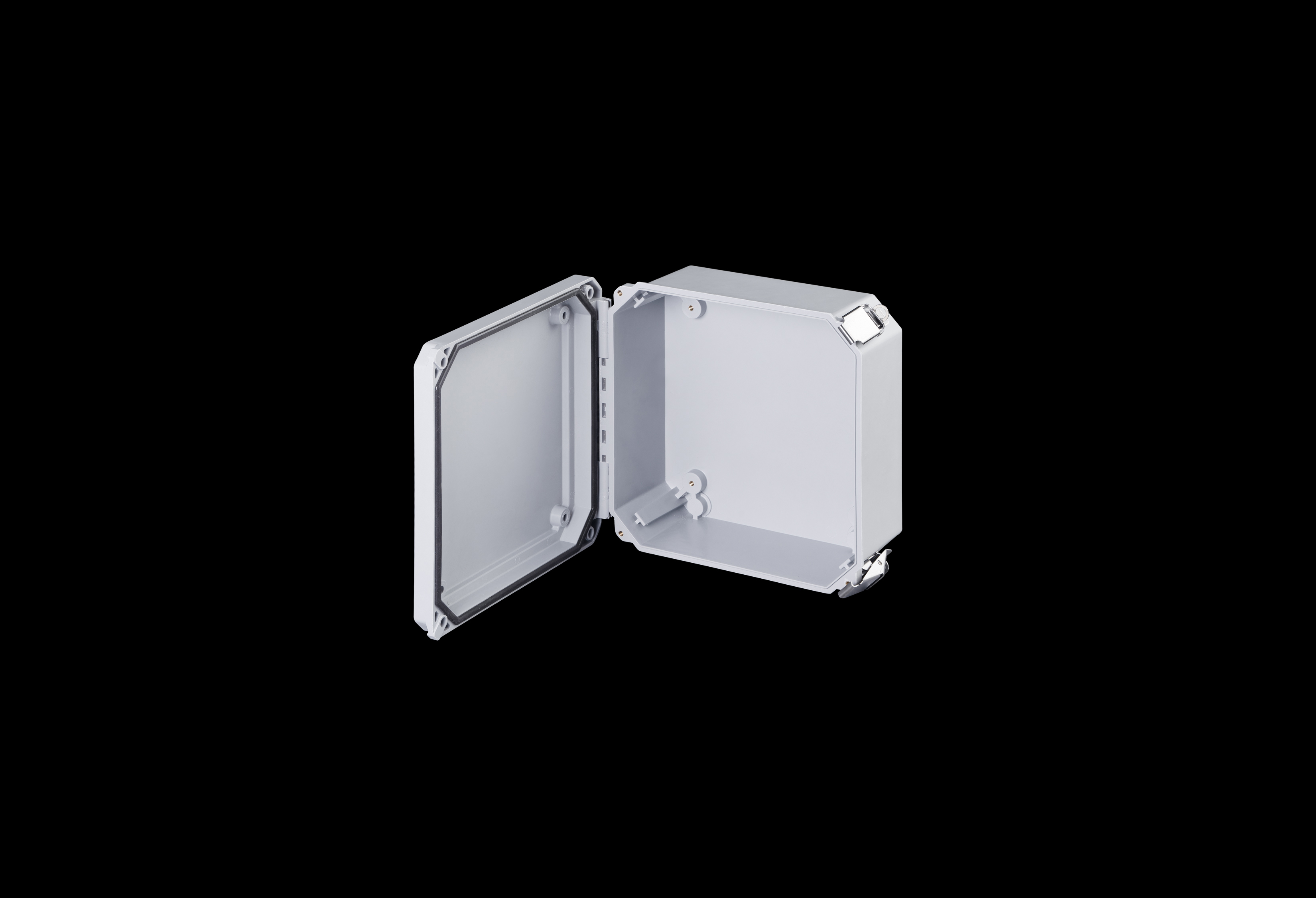 Fiberglass Enclosure 8 x 8 x 4 Inches Diamond Shield Series with Hinged, 2 Lockable Pull Latches Opaque Cover by Stahlin