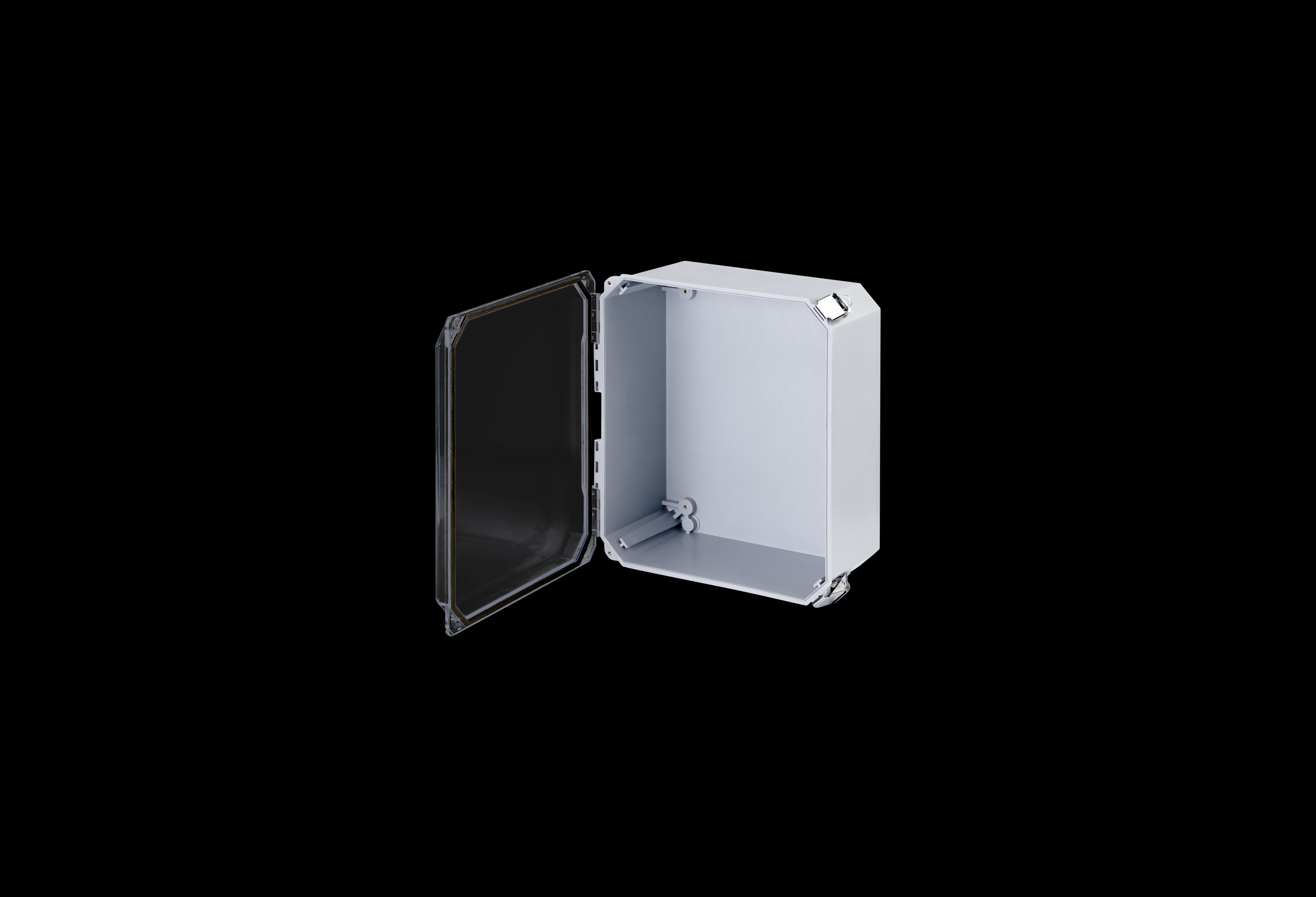 Fiberglass Enclosure 10 x 8 x 6 Inches Diamond Shield Series with Hinged, 2 Lockable Pull Latches Clear Cover by Stahlin