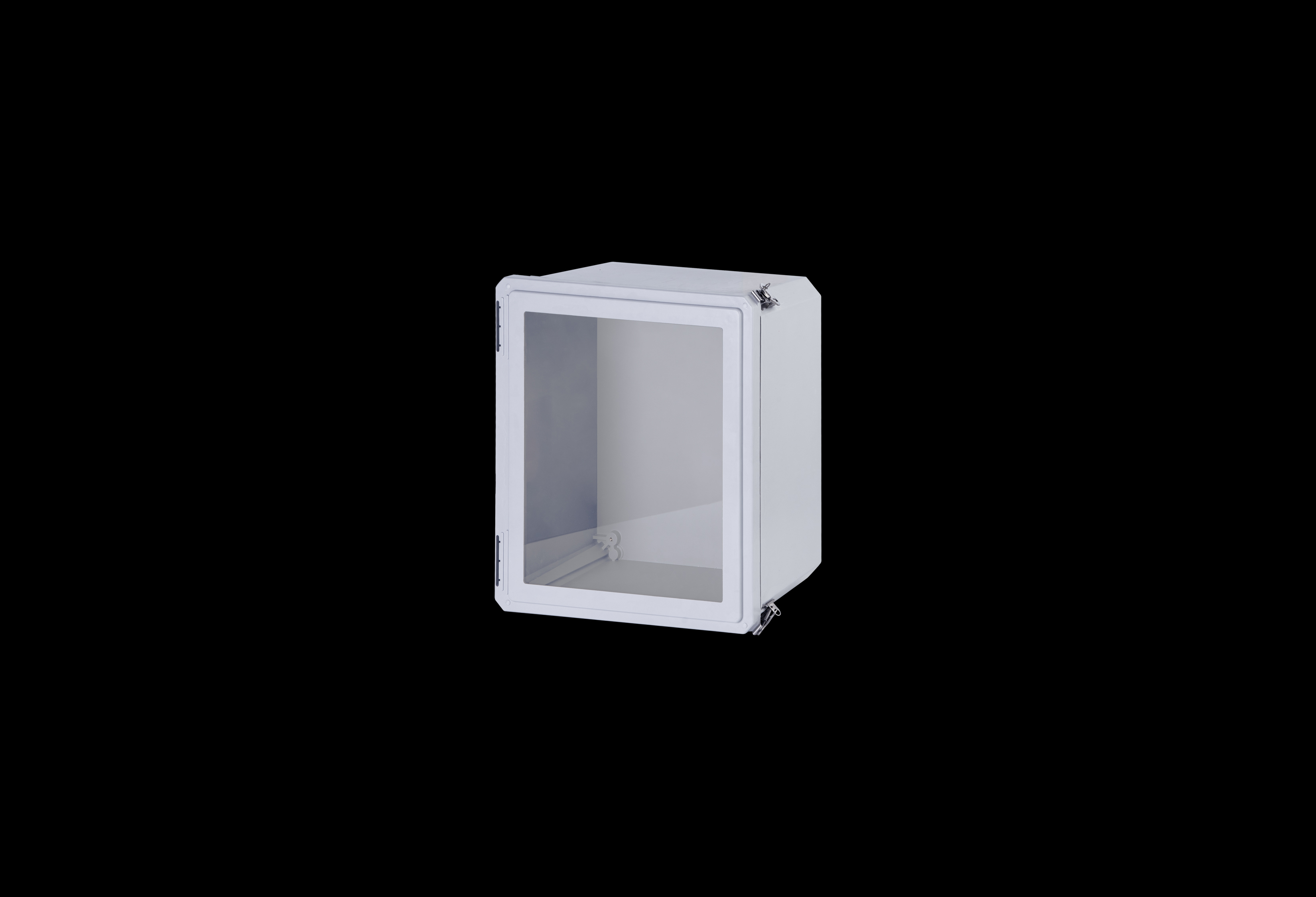 Fiberglass Enclosure 10 x 8 x 6 Inches Diamond Shield Series with Window and Hinged, 2 Lockable Link Latches Opaque Cover by Stahlin