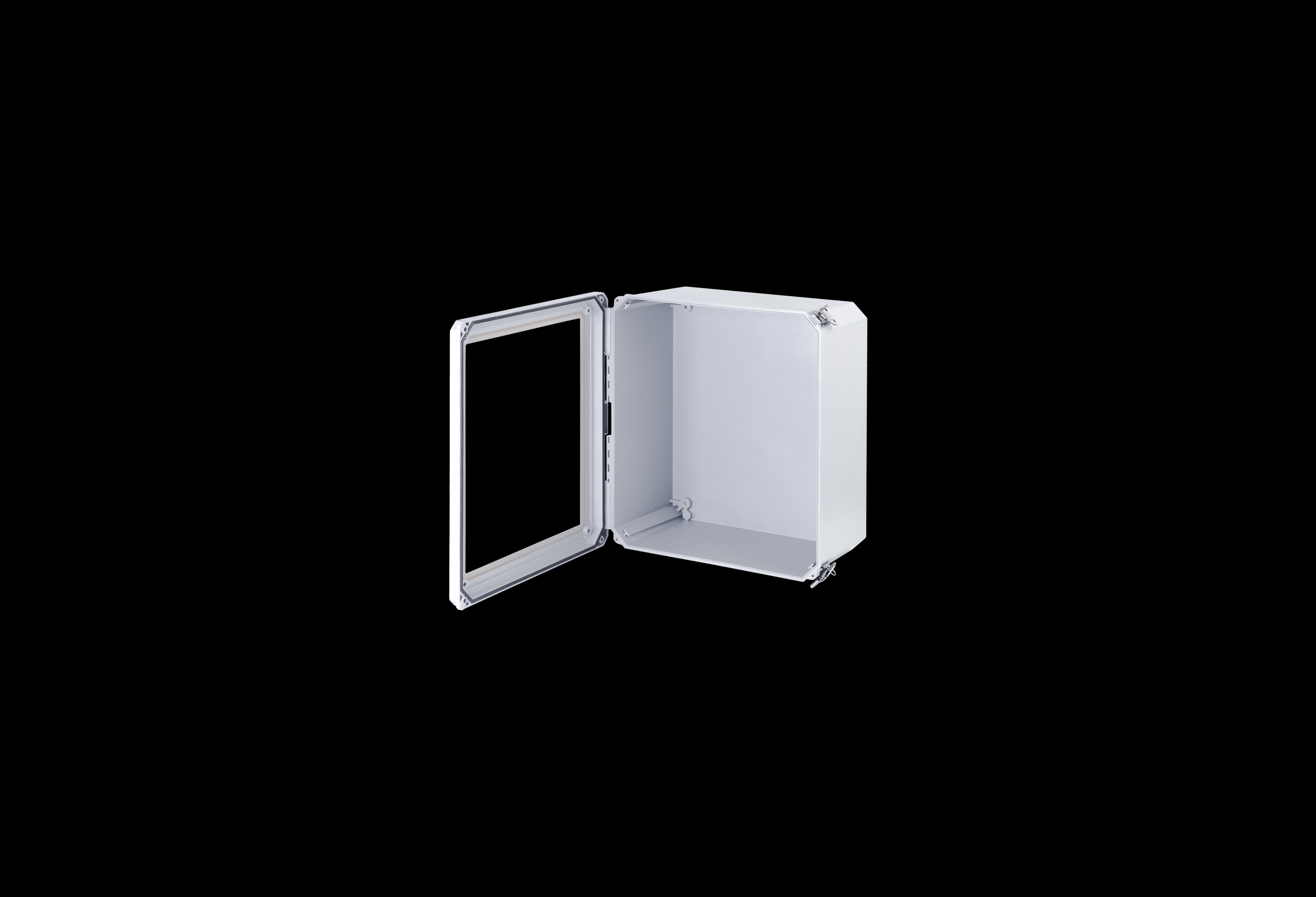 Fiberglass Enclosure 10 x 8 x 6 Inches Diamond Shield Series with Window and Hinged, 2 Lockable Link Latches Opaque Cover by Stahlin