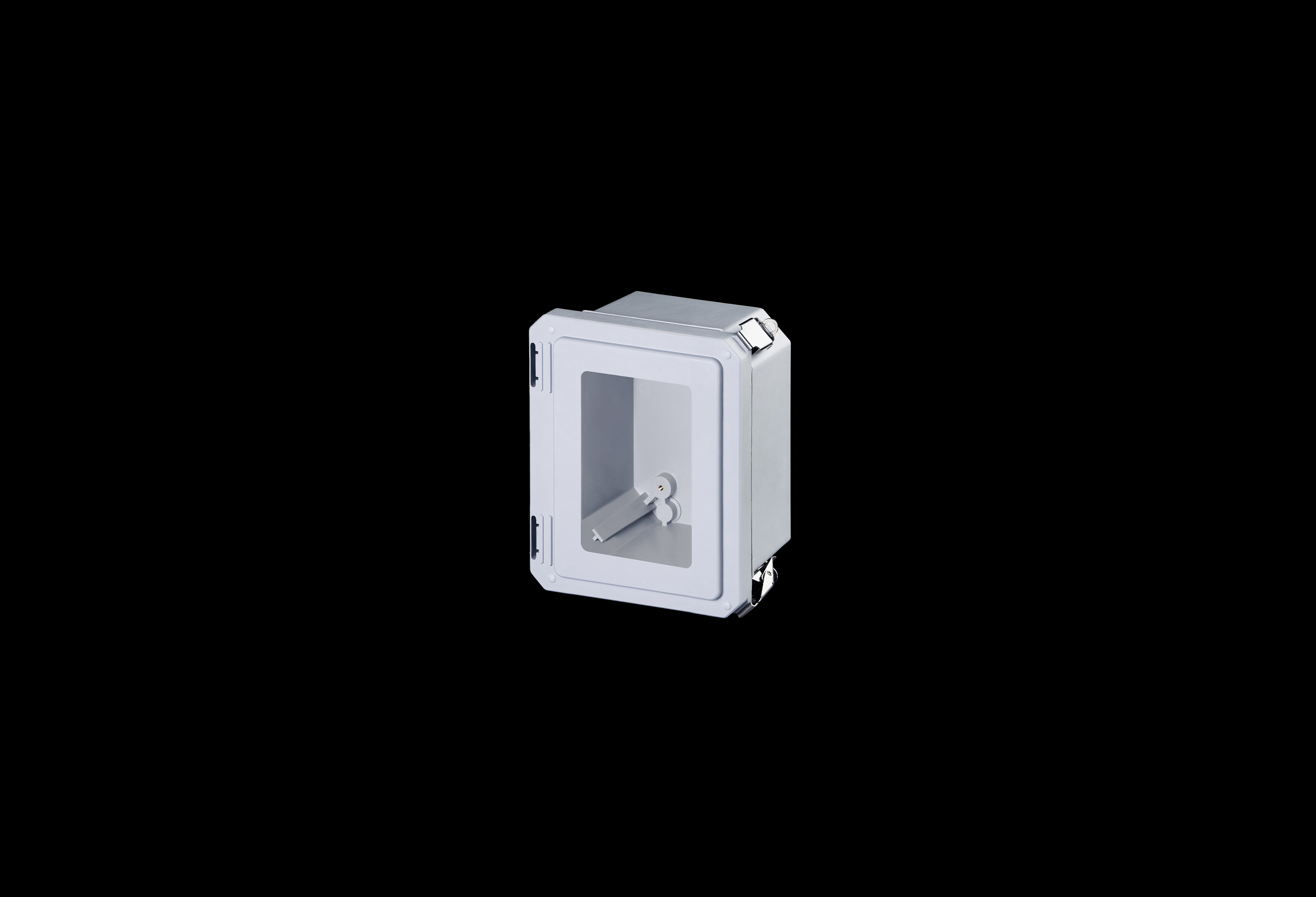 Fiberglass Enclosure 8 x 6 x 4 Inches Diamond Shield Series with Window and Hinged, 2 Lockable Pull Latches Opaque Cover by Stahlin