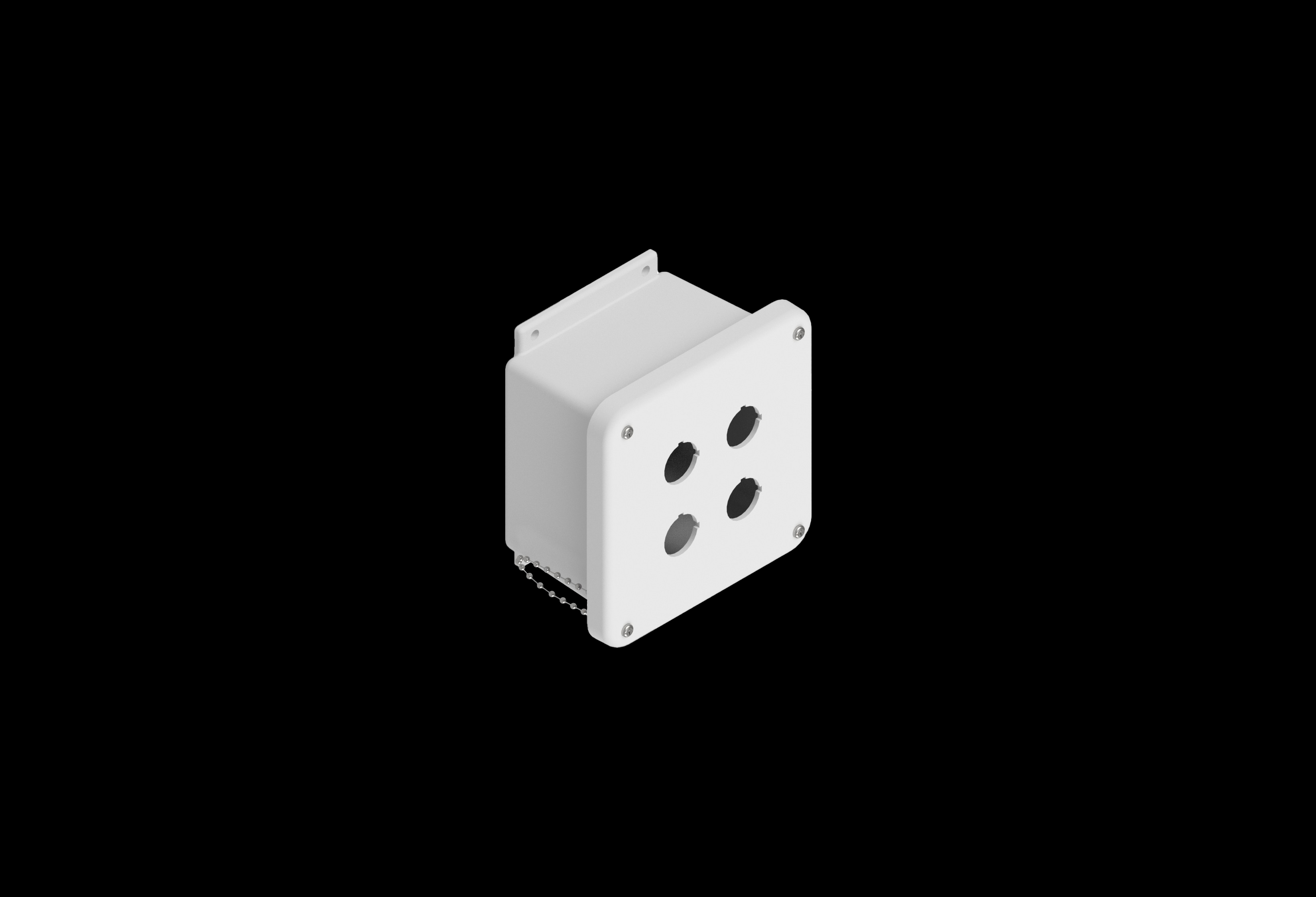 Fiberglass Enclosure 6 x 6 x 4 Inches Push Button Series 4 Hole 30 mm with Opaque Lift Off Cover by Stahlin