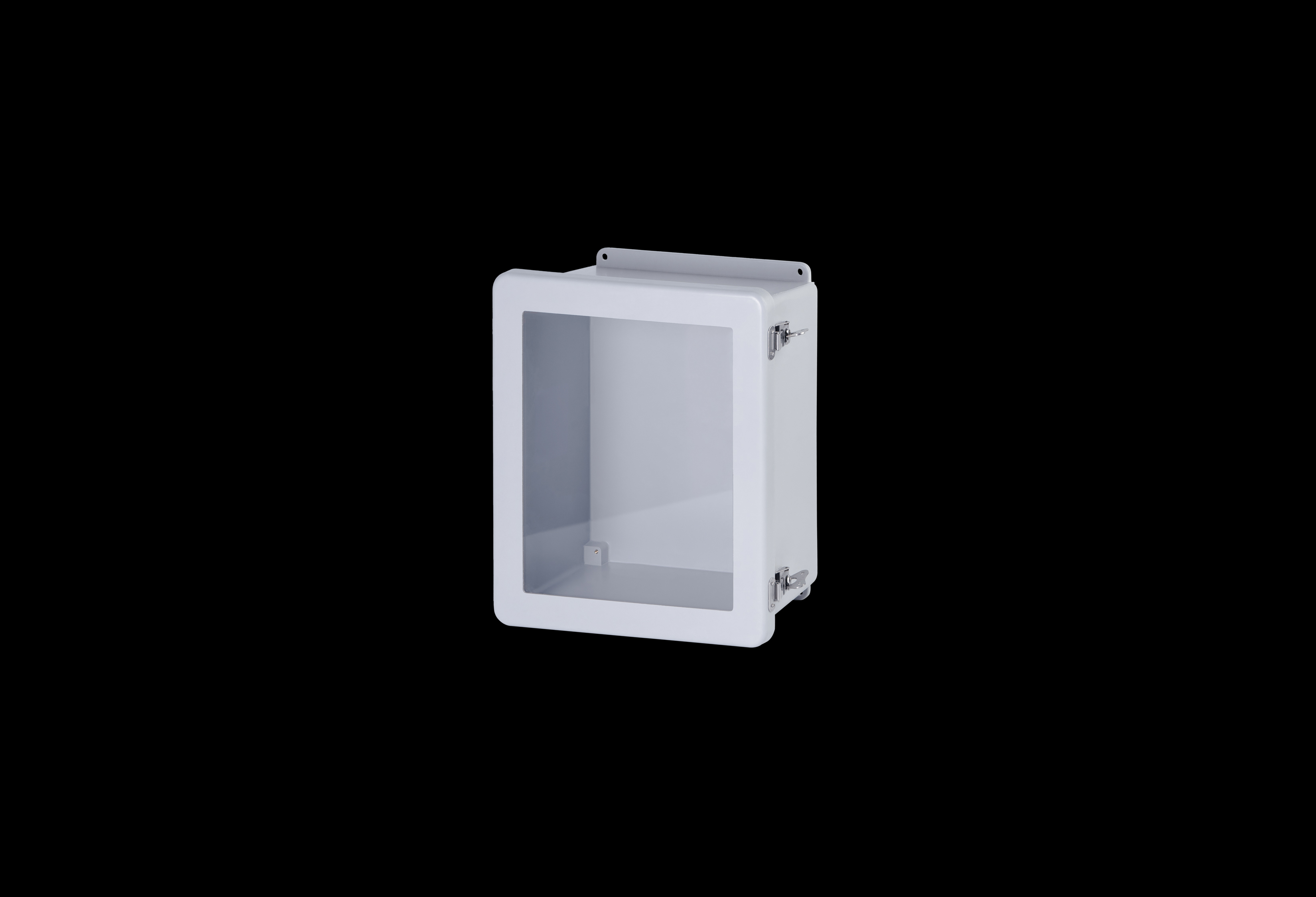 Fiberglass Enclosure 10 x 8 x 6 Inches with J Series Window and Hinged, Twist Latch Opaque Cover by Stahlin