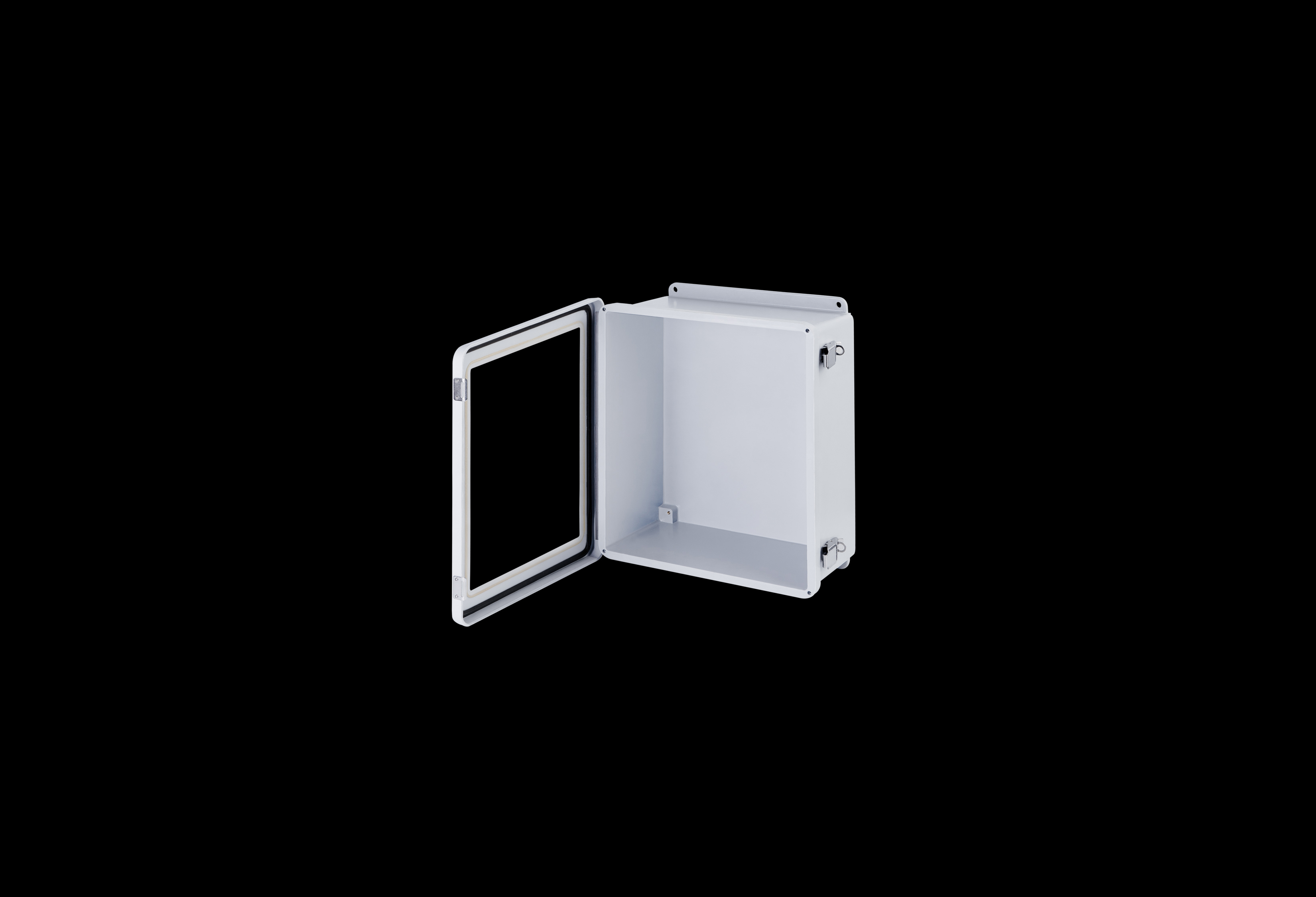 Fiberglass Enclosure 10 x 8 x 6 Inches with J Series Window and Hinged, Latched Opaque Cover by Stahlin