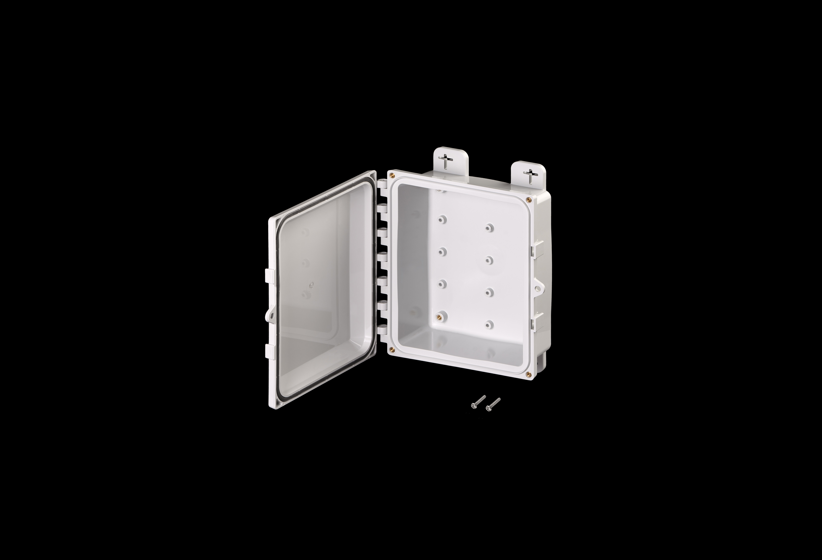 Polycarbonate Low Profile Enclosure 10 x 8 x 3 Inches PolySlim™ Series HW Opaque Screw Down Cover without Latches by Stahlin
