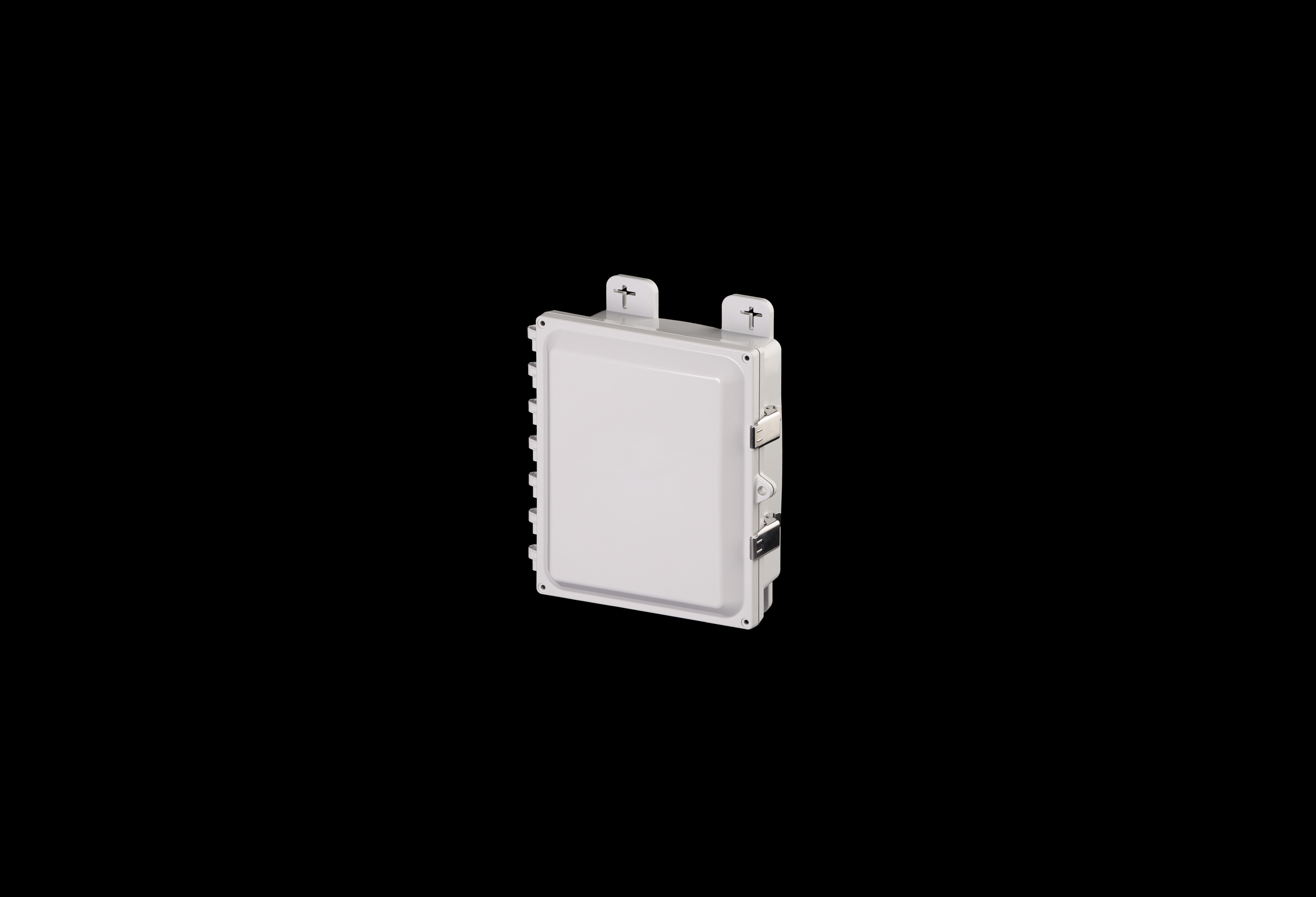 Polycarbonate Low Profile Enclosure 10 x 8 x 3 Inches PolySlim™ Series with Opaque Cover and Stainless Steel Latches by Stahlin