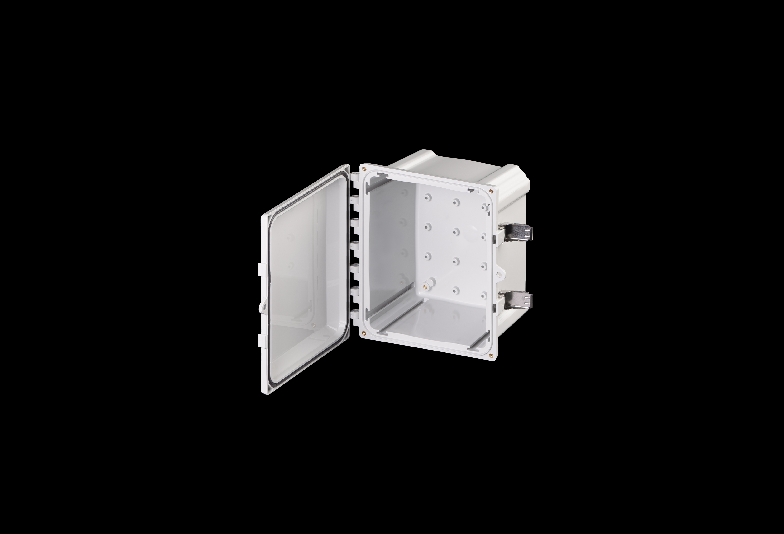 Polycarbonate Enclosure  10 x 8 x 6 Inches PolyStar Series with Hinged, Opaque Cover and Stainless Steel Latches  by Stahlin