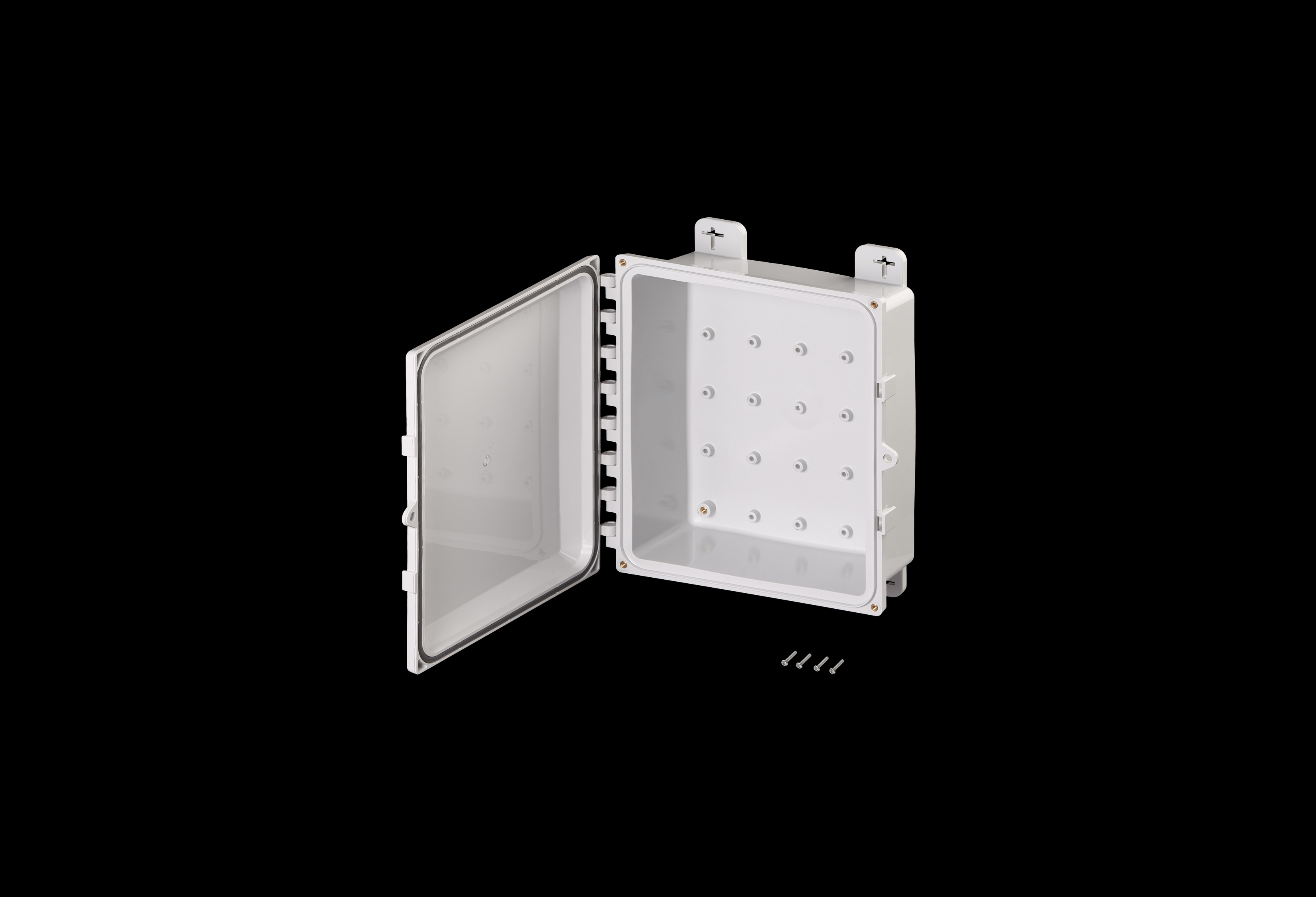 Polycarbonate Low Profile Enclosure 12 x 10 x 4 Inches PolySlim™ Series HW Opaque Screw Down Cover without Latches by Stahlin