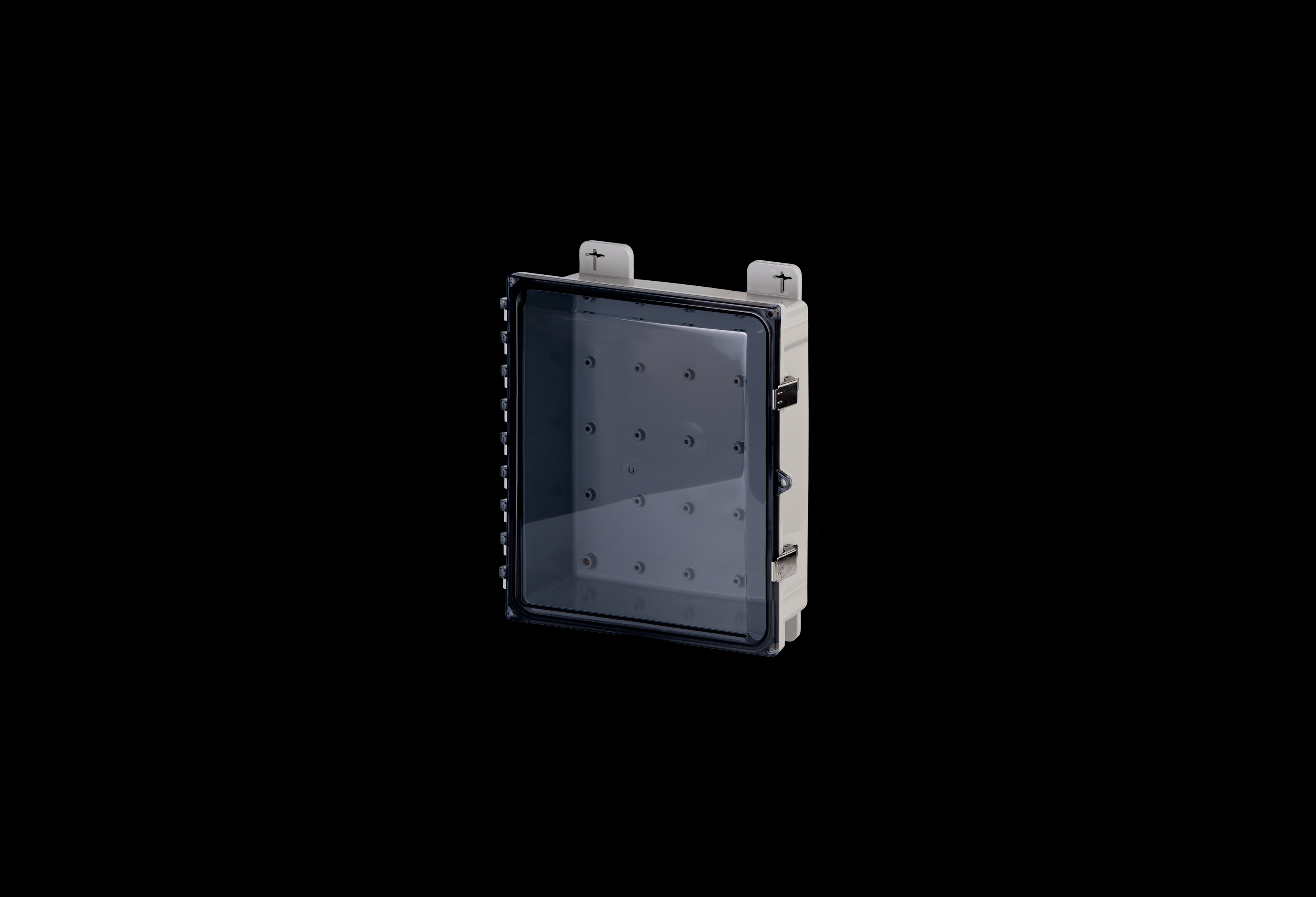 Polycarbonate Low Profile Enclosure 12 x 10 x 4 Inches PolySlim™ Series with Clear Cover and Stainless Steel Latches  by Stahlin