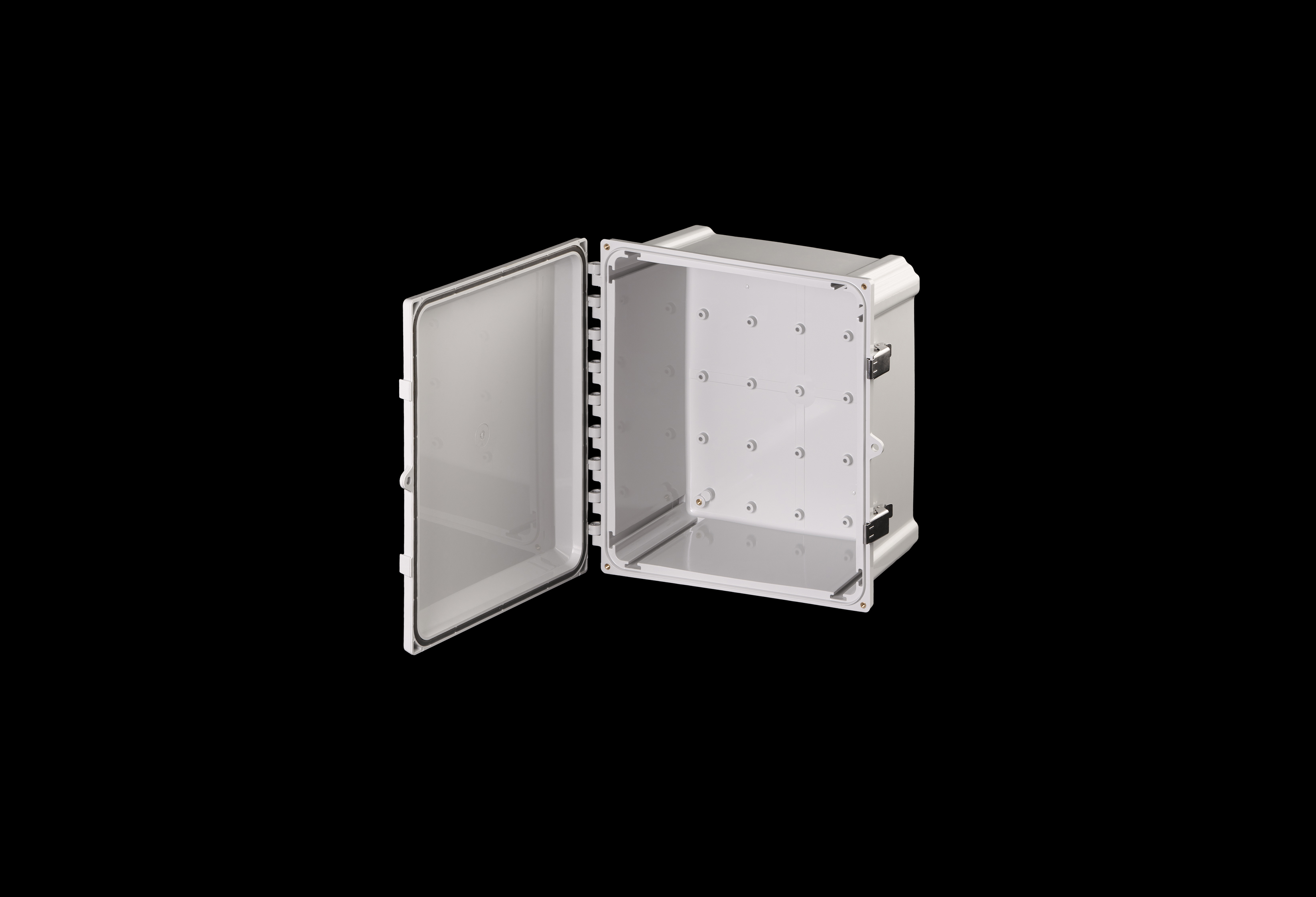 Polycarbonate Enclosure  10 x 8 x 4 Inches PolyStar Series with Hinged, Opaque Cover and Stainless Steel Latches  by Stahlin