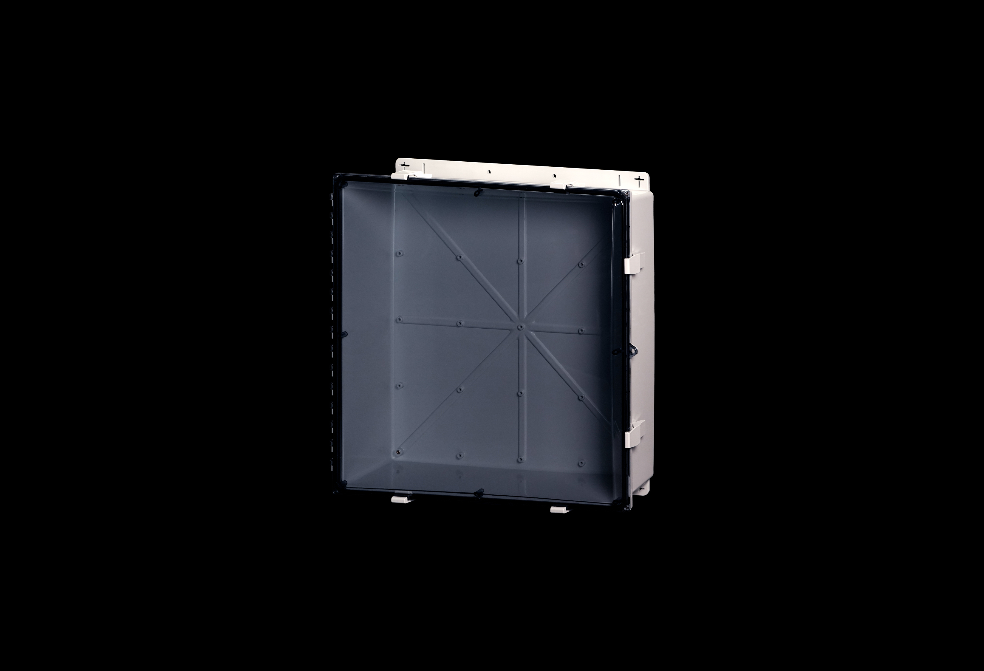 Polycarbonate Low Profile Enclosure 24 x 24 x 6 Inches PolySlim™  Series with Clear Cover by Stahlin