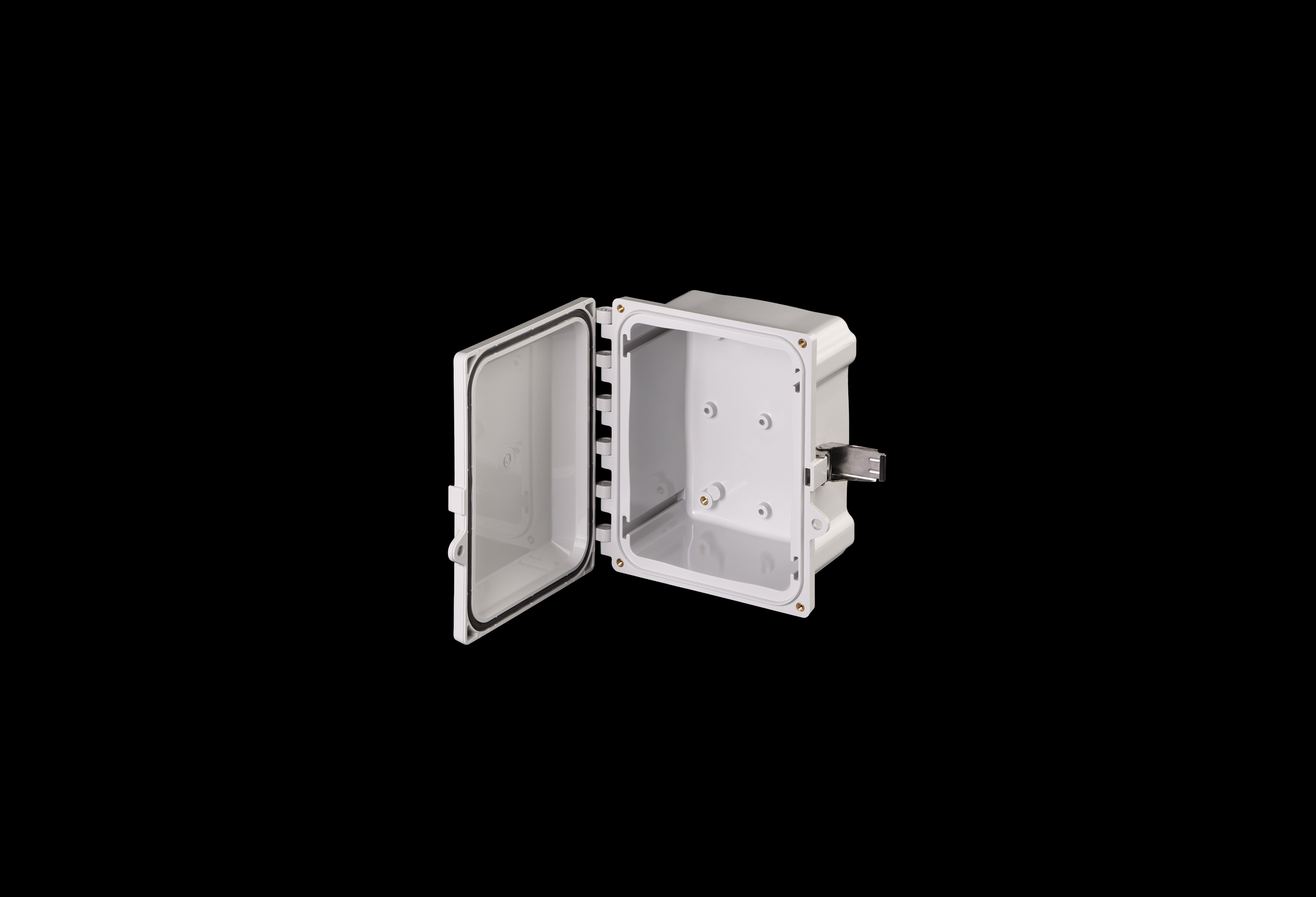 Polycarbonate Enclosure  8 x 6 x 4 Inches PolyStar Series with Hinged, Opaque Cover and Stainless Steel Latches  by Stahlin