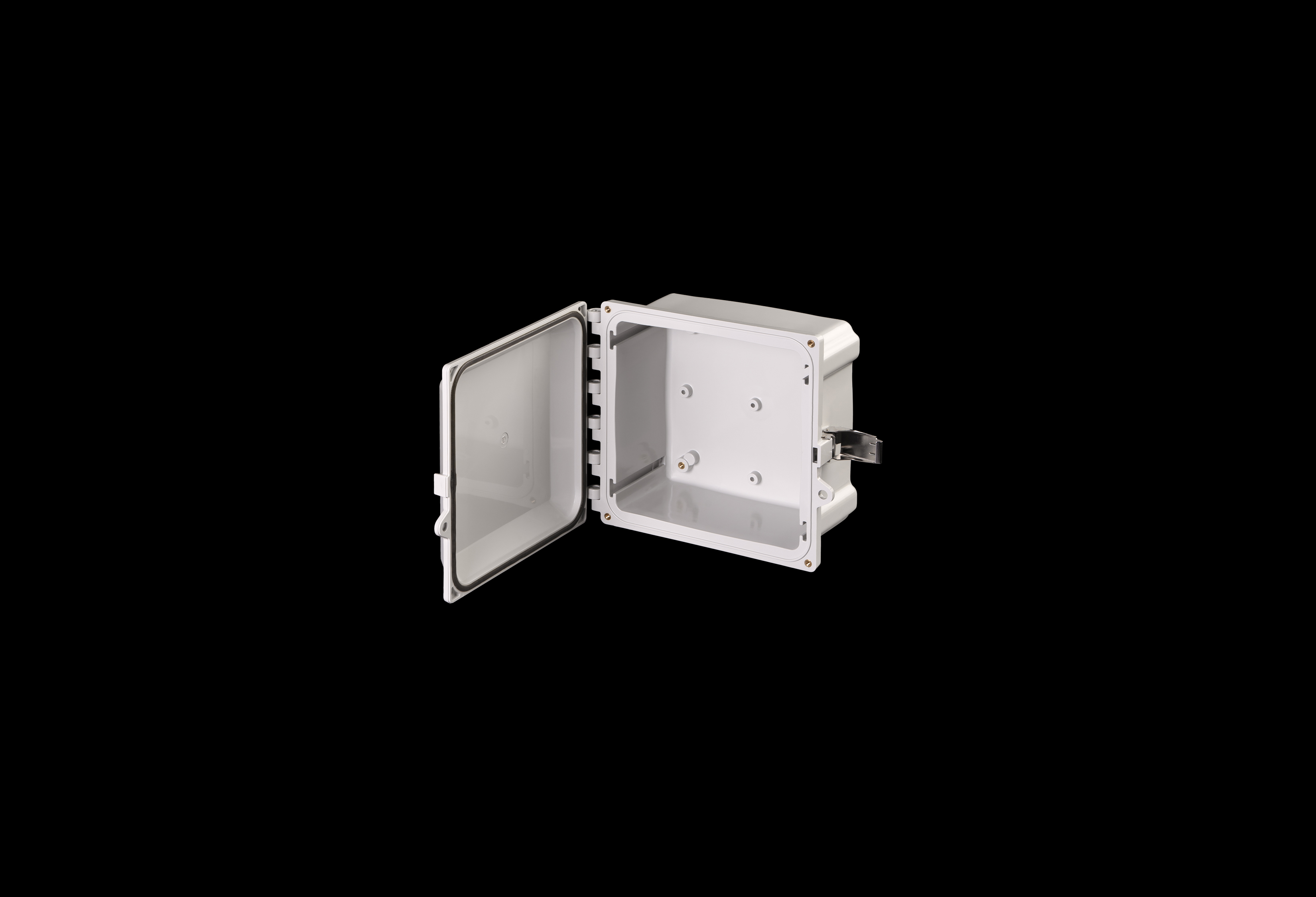 Polycarbonate Enclosure  8 x 8 x 4 Inches PolyStar Series with Hinged, Opaque Cover and Stainless Steel Latches  by Stahlin