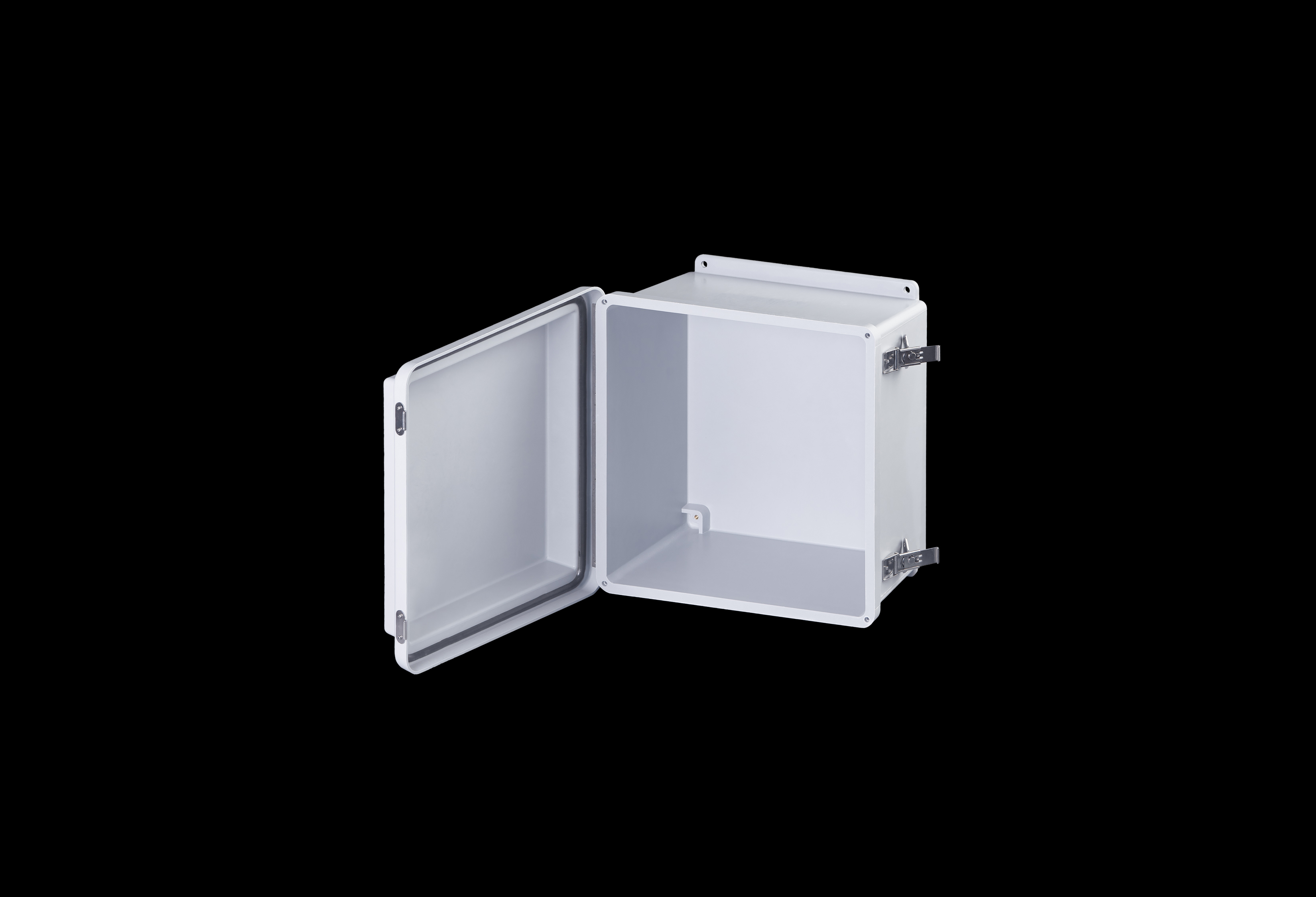 Fiberglass Enclosure 12 x 12 x 8 Inches J Series Raised Cover with Hinged, Twist Latch Opaque Cover by Stahlin