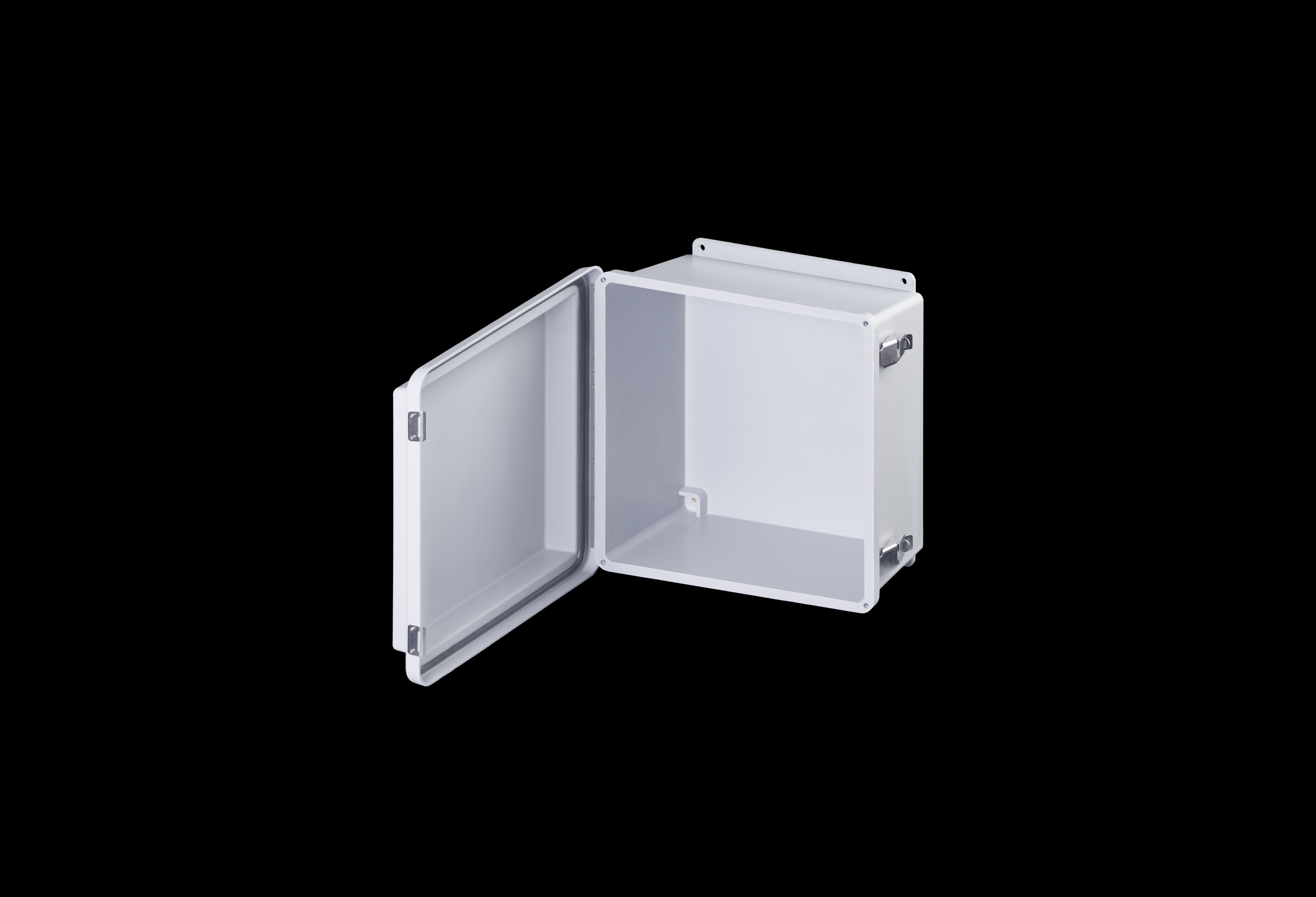 Fiberglass Enclosure 12 x 12 x 8 Inches J Series Raised Cover with Hinged, Latched Opaque Cover by Stahlin