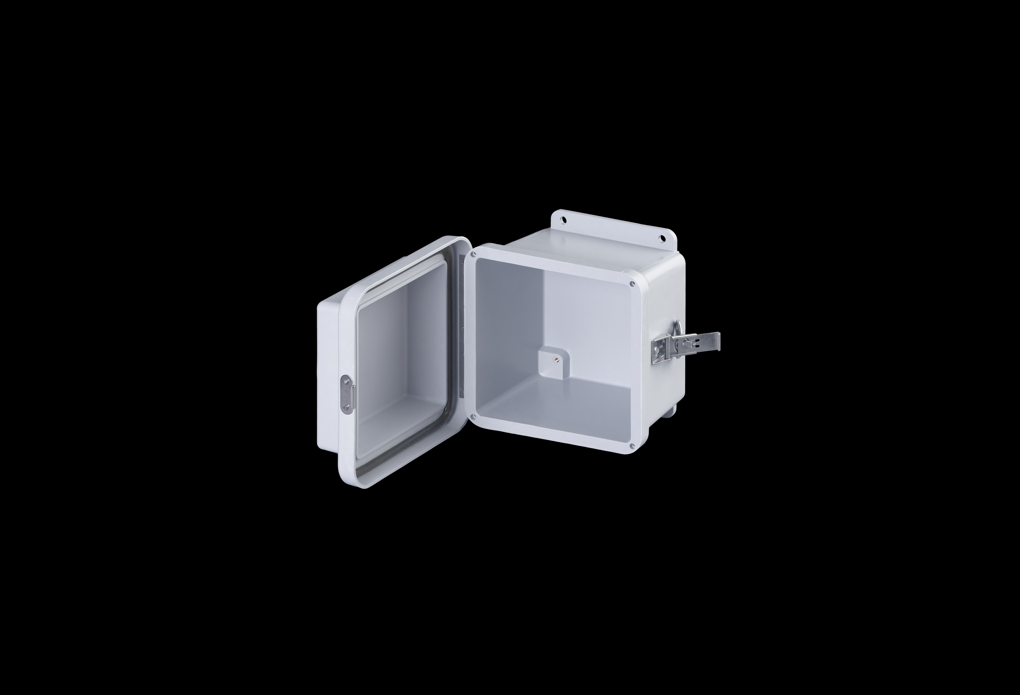 Fiberglass Enclosure 6 x 6 x 6 Inches J Series Raised Cover with Hinged, Twist Latch Opaque Cover by Stahlin