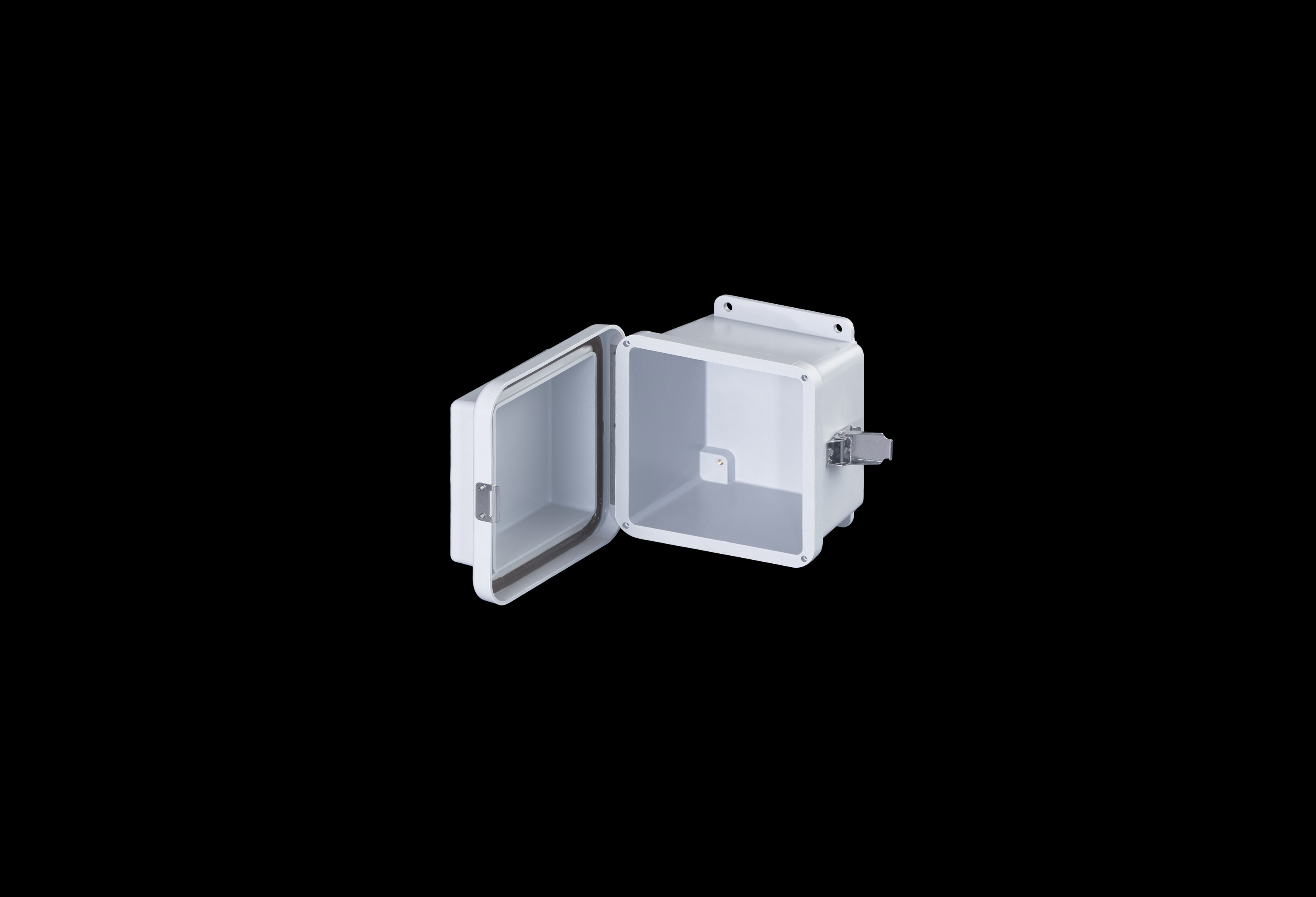 Fiberglass Enclosure 6 x 6 x 6 Inches J Series Raised Cover with Hinged, Latched Opaque Cover by Stahlin