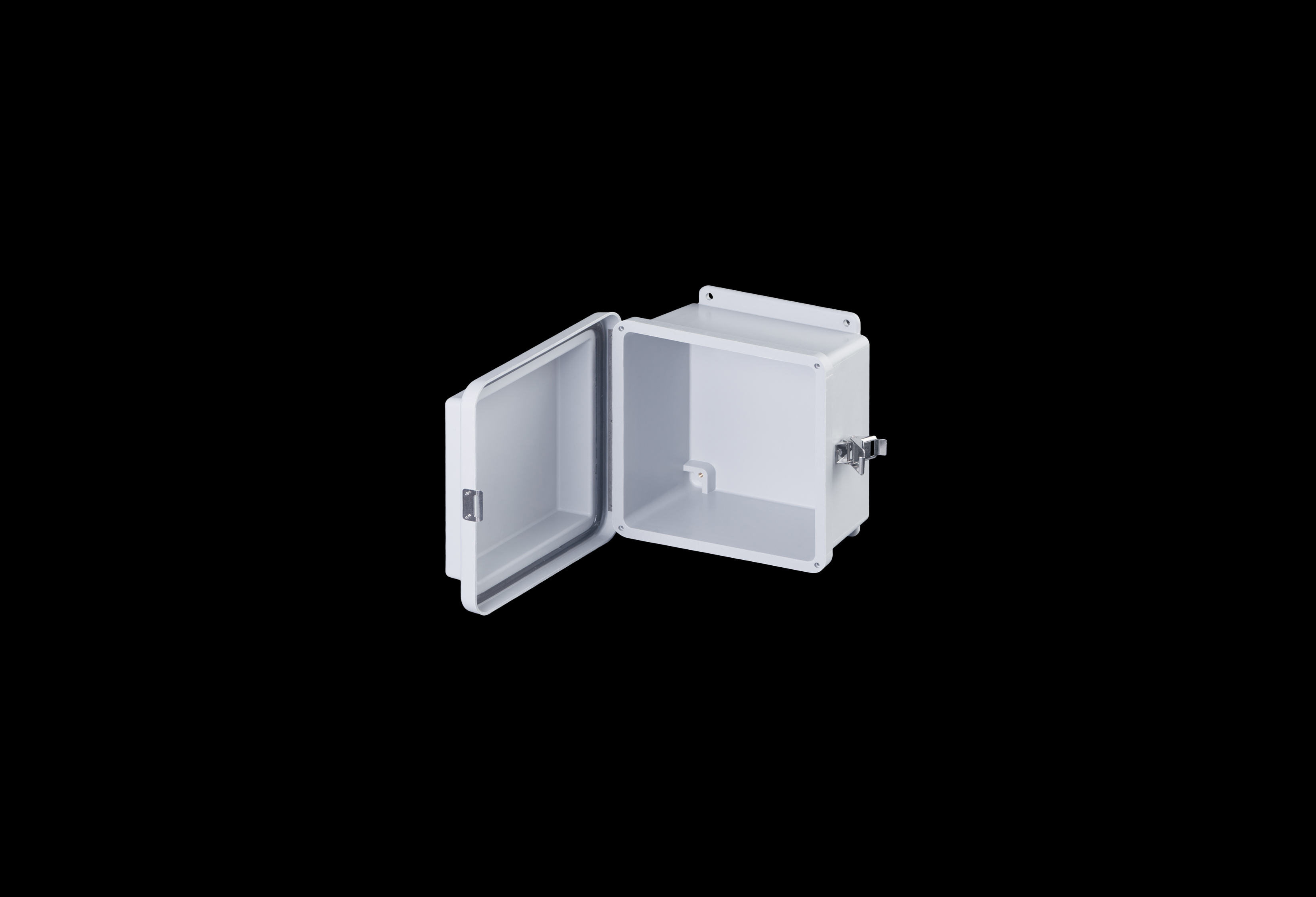 Fiberglass Enclosure 8 x 8 x 6 Inches J Series Raised Cover with Hinged, Latched Opaque Cover by Stahlin