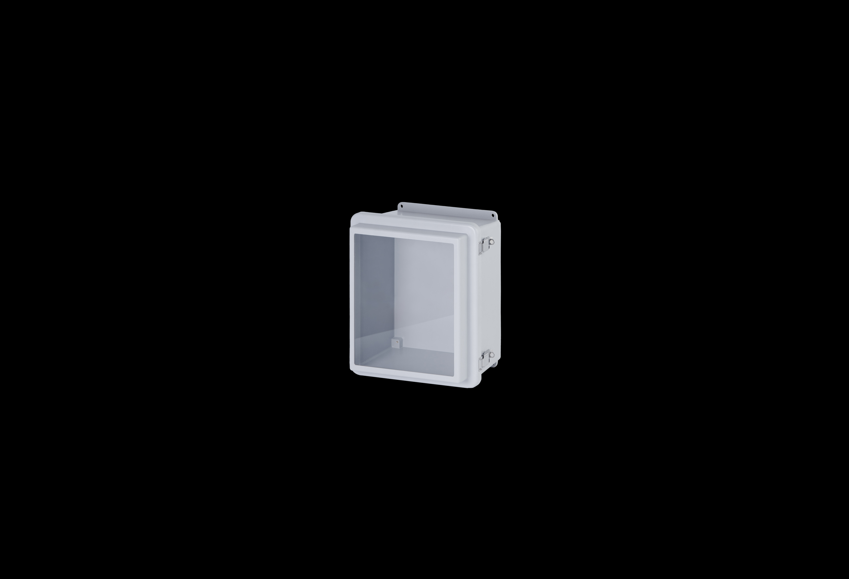 Fiberglass Enclosure 10 x 8 x 7 Inches J Series Raised Cover with Window and Hinged, Latched Opaque Cover by Stahlin
