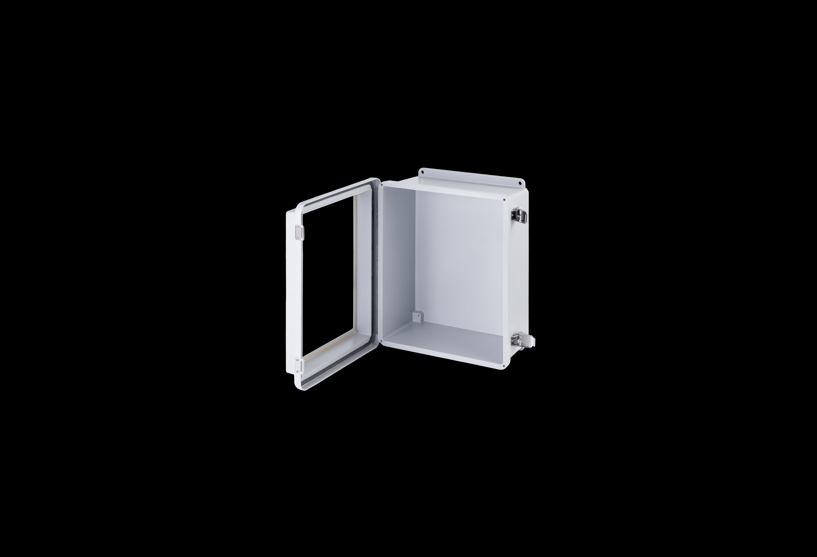Fiberglass Enclosure 10 x 8 x 7 Inches J Series Raised Cover with Window and Hinged, Latched Opaque Cover by Stahlin