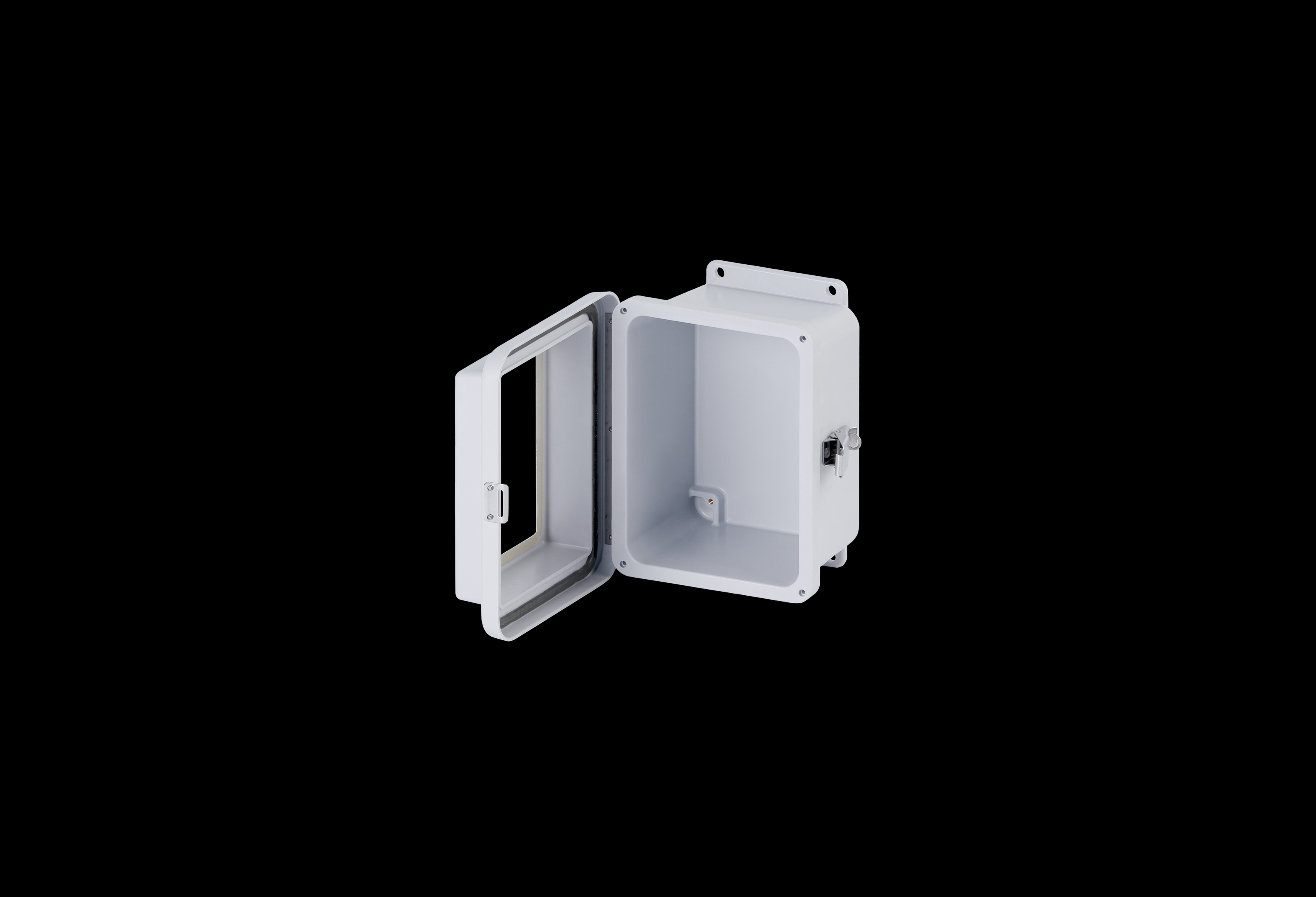 Fiberglass Enclosure 8 x 6 x 6 Inches J Series Raised Cover with Window and Hinged, Latched Opaque Cover by Stahlin