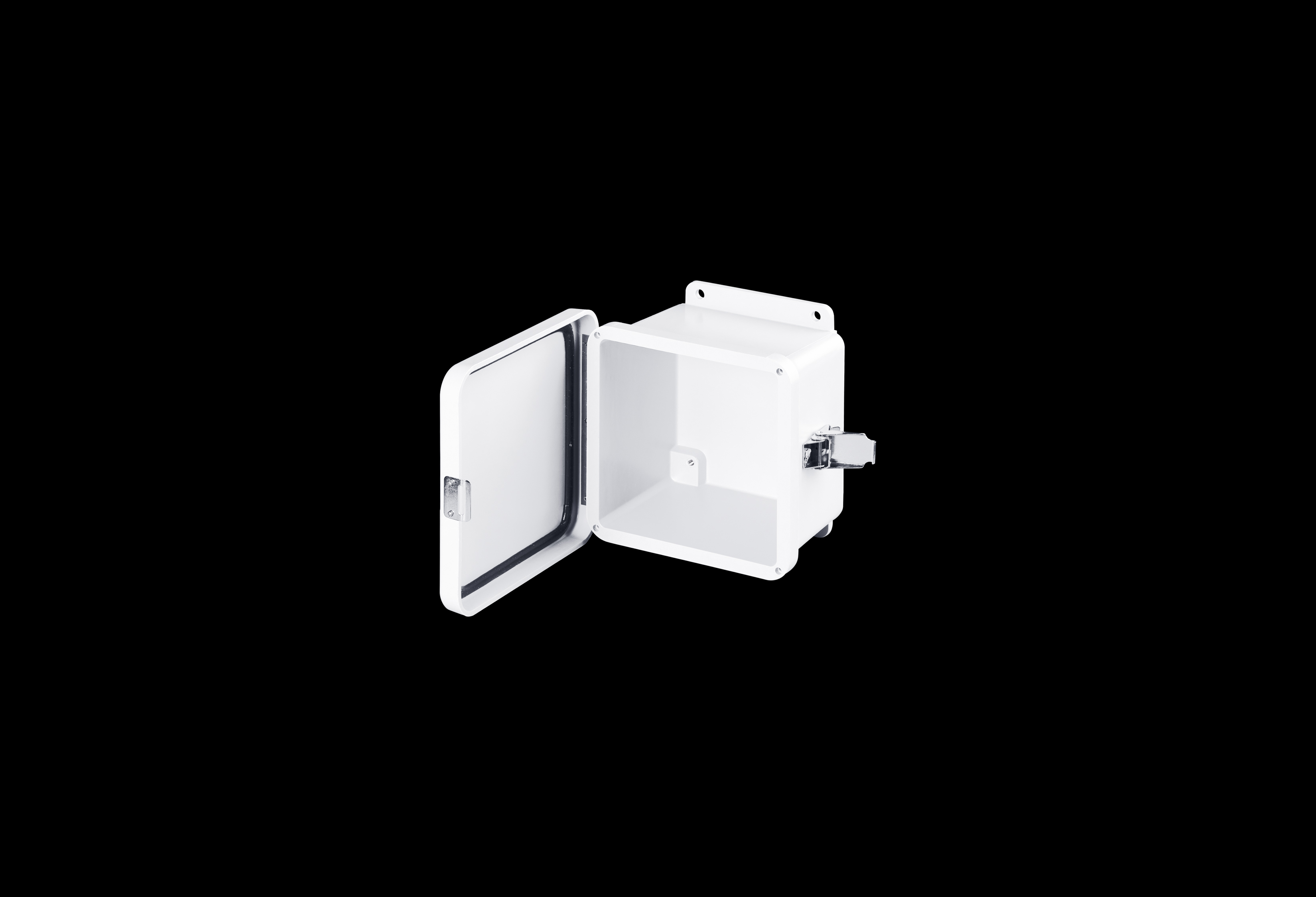 Fiberglass Enclosure  6 x 6 x 4 Inches J Series White with Hinged, Latched Opaque Cover by Stahlin